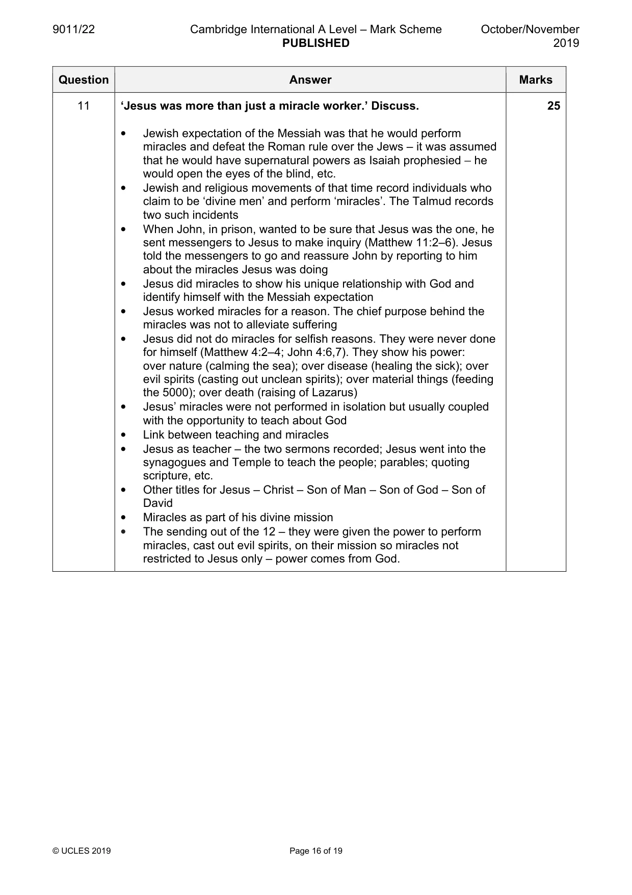 Mark scheme, page 16 of 19