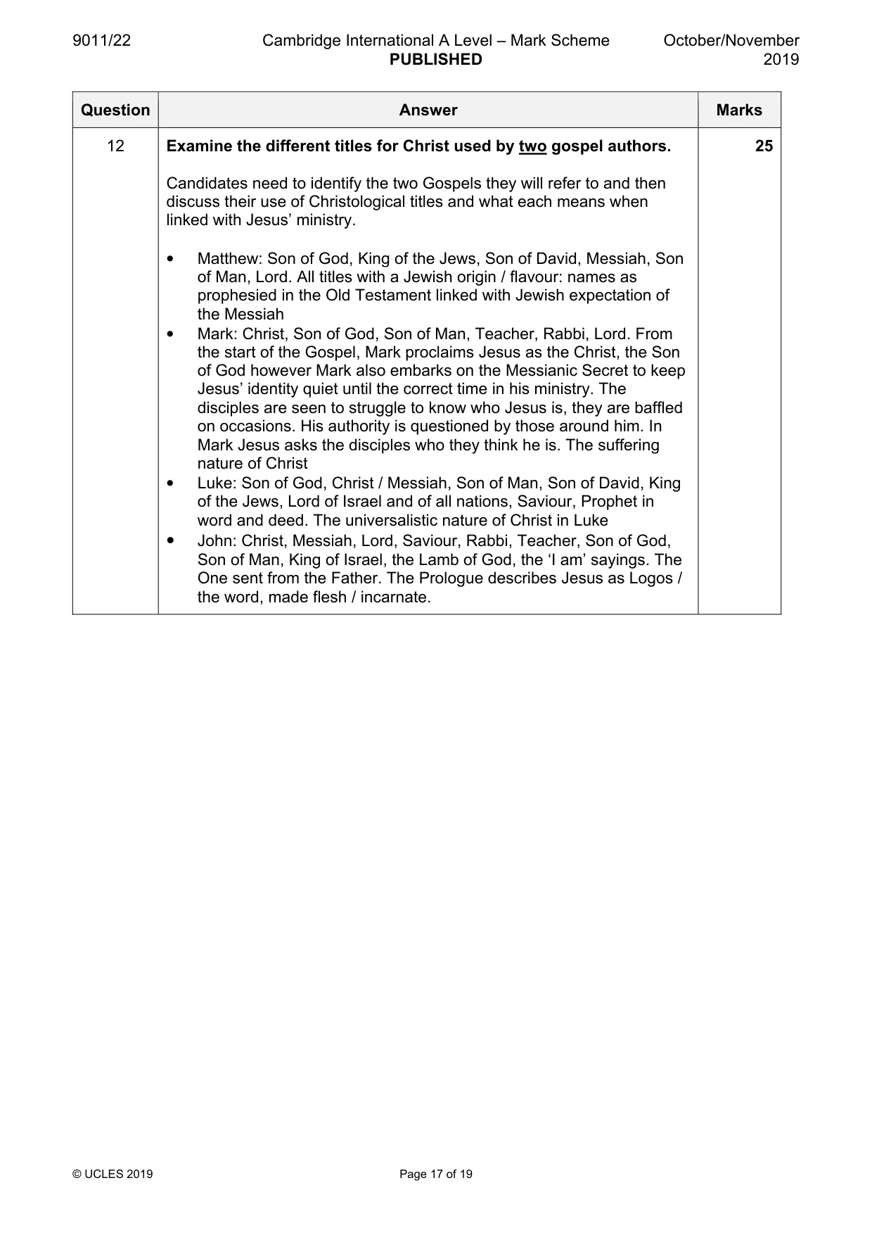 Mark scheme, page 17 of 19