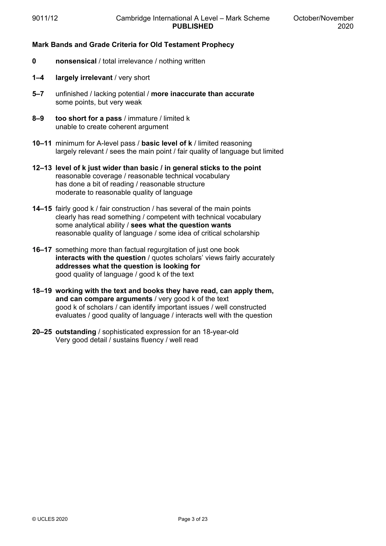 Mark scheme, page 3 of 23
