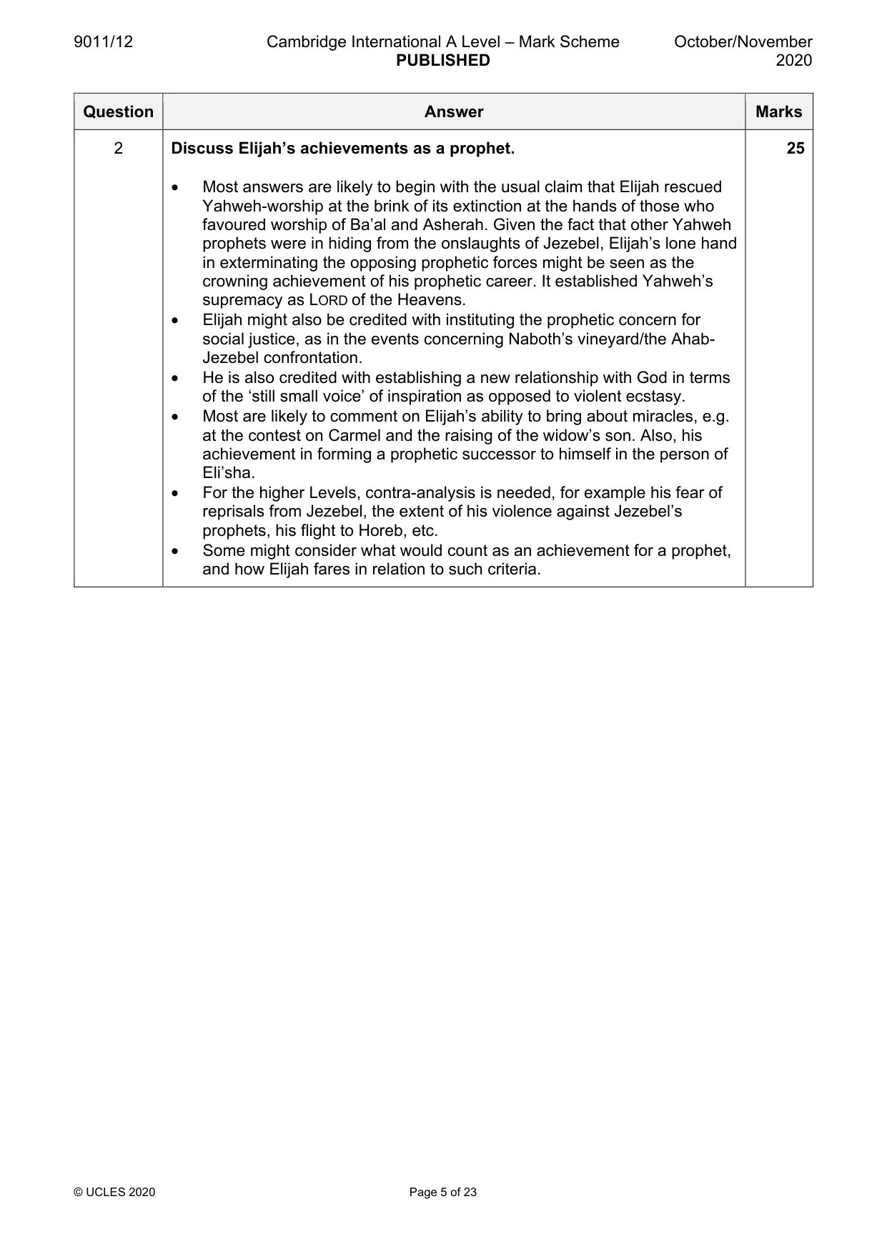 Mark scheme, page 5 of 23