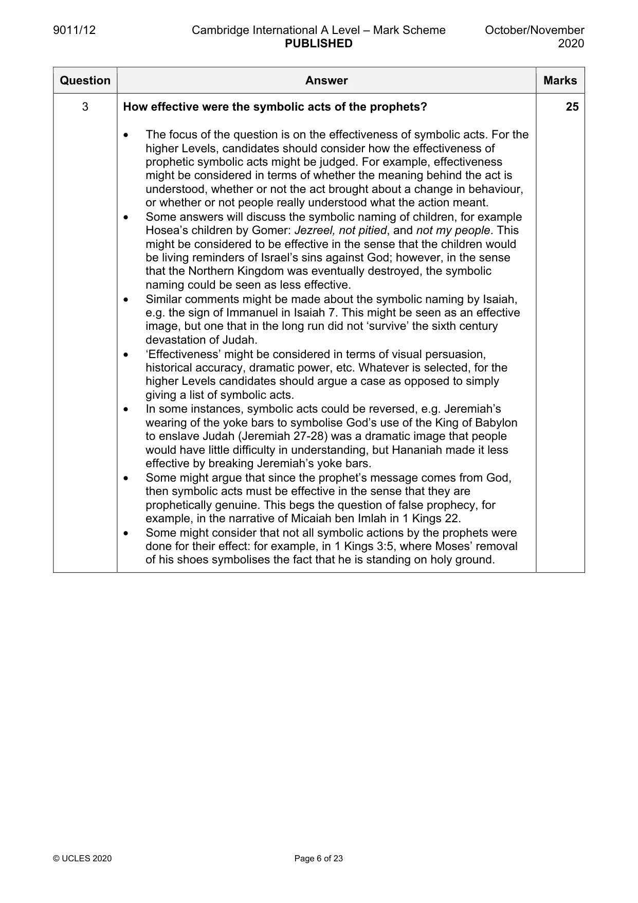 Mark scheme, page 6 of 23