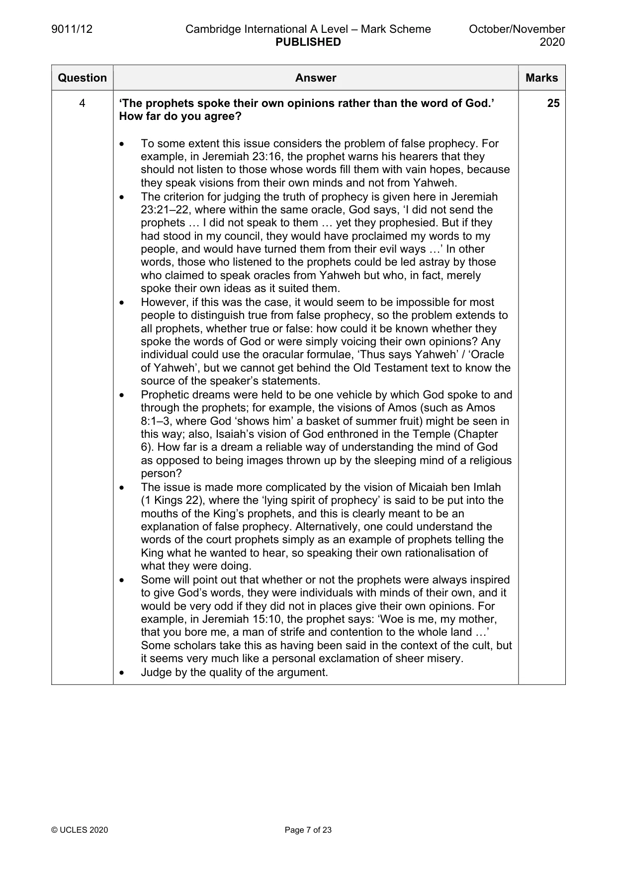 Mark scheme, page 7 of 23