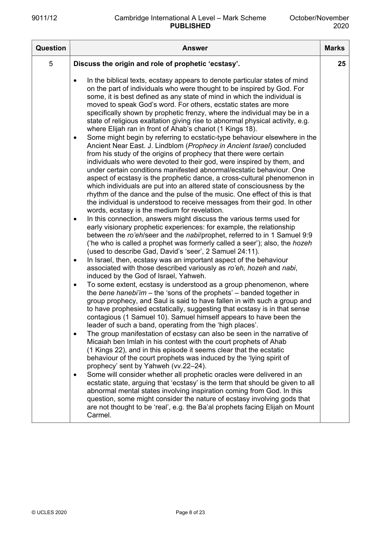 Mark scheme, page 8 of 23