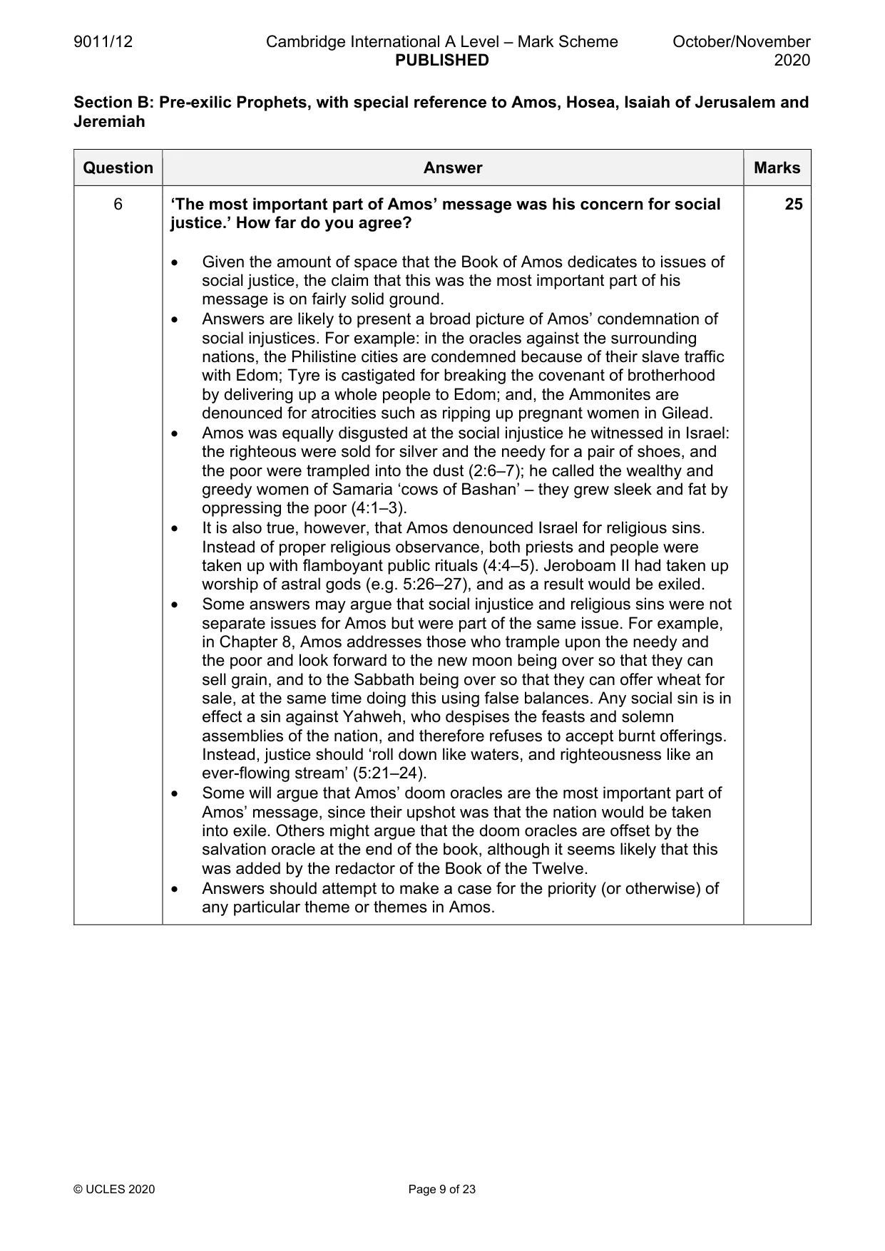 Mark scheme, page 9 of 23
