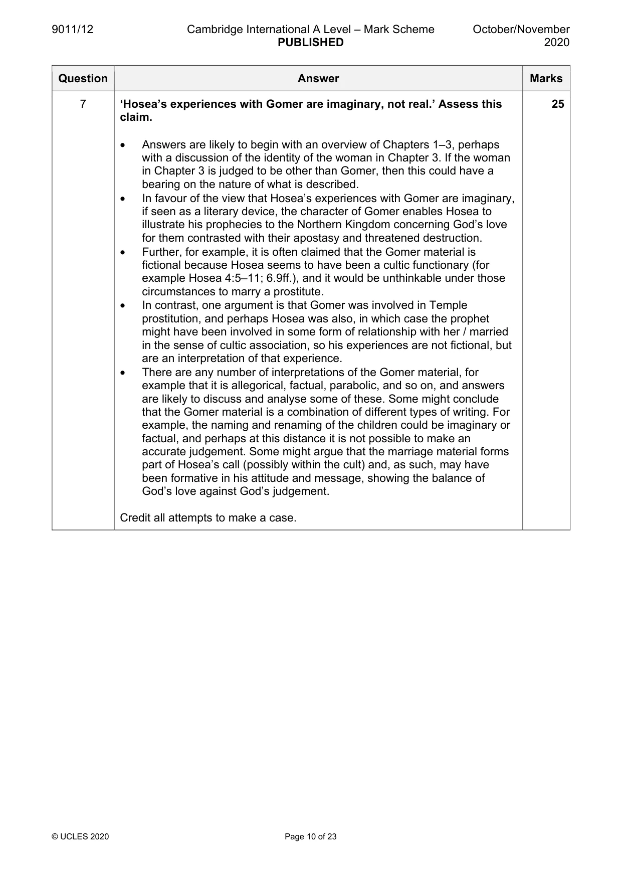 Mark scheme, page 10 of 23