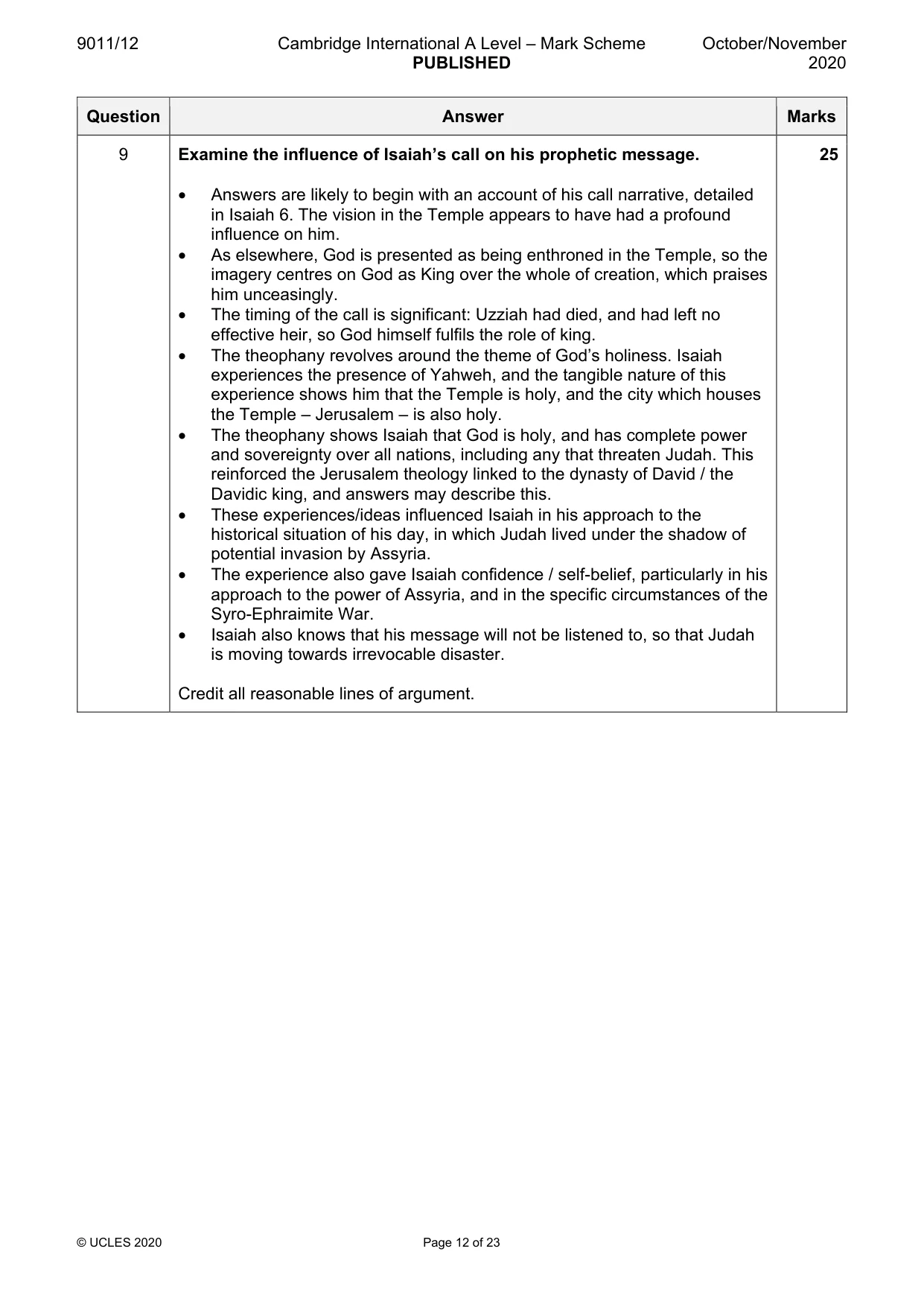 Mark scheme, page 12 of 23