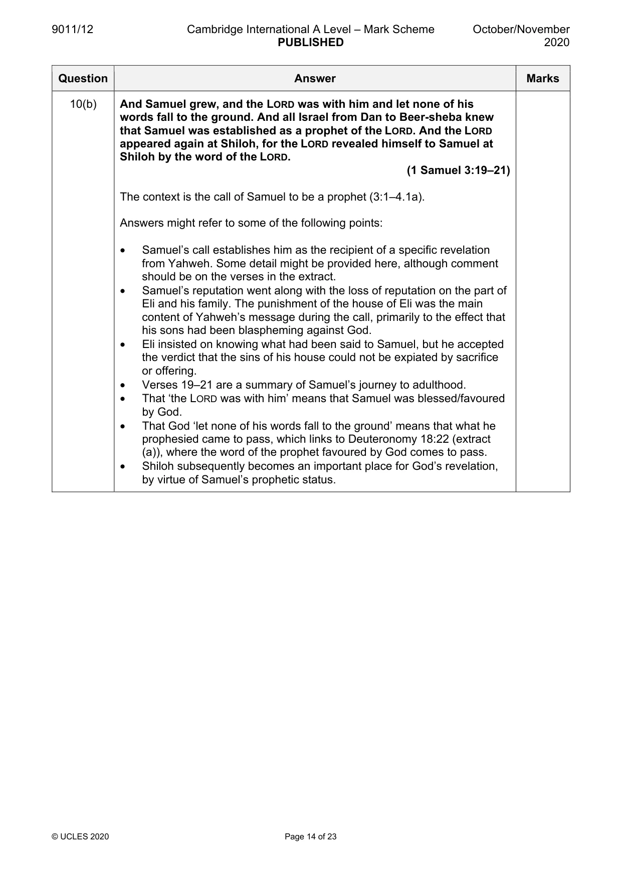 Mark scheme, page 14 of 23