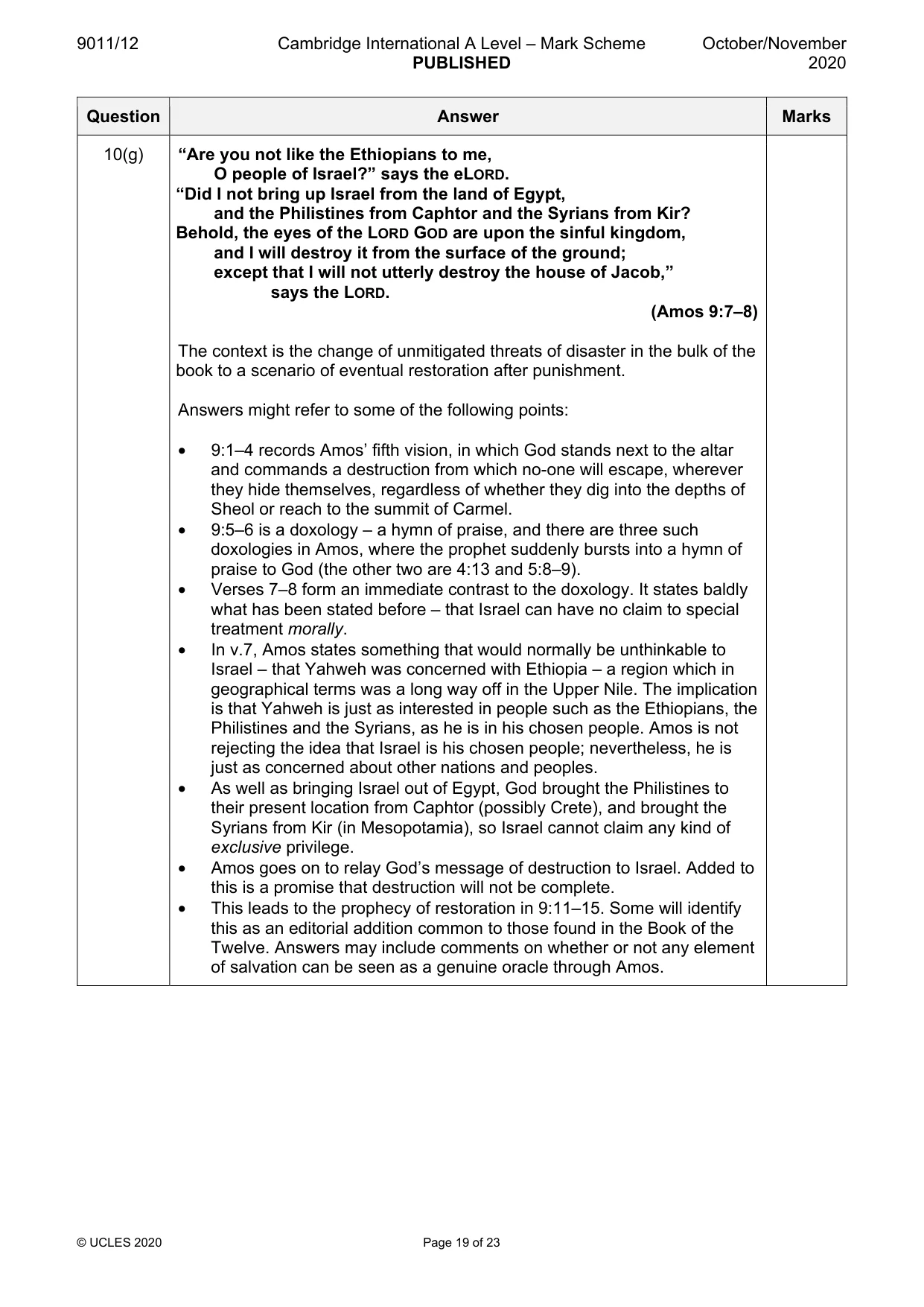 Mark scheme, page 19 of 23