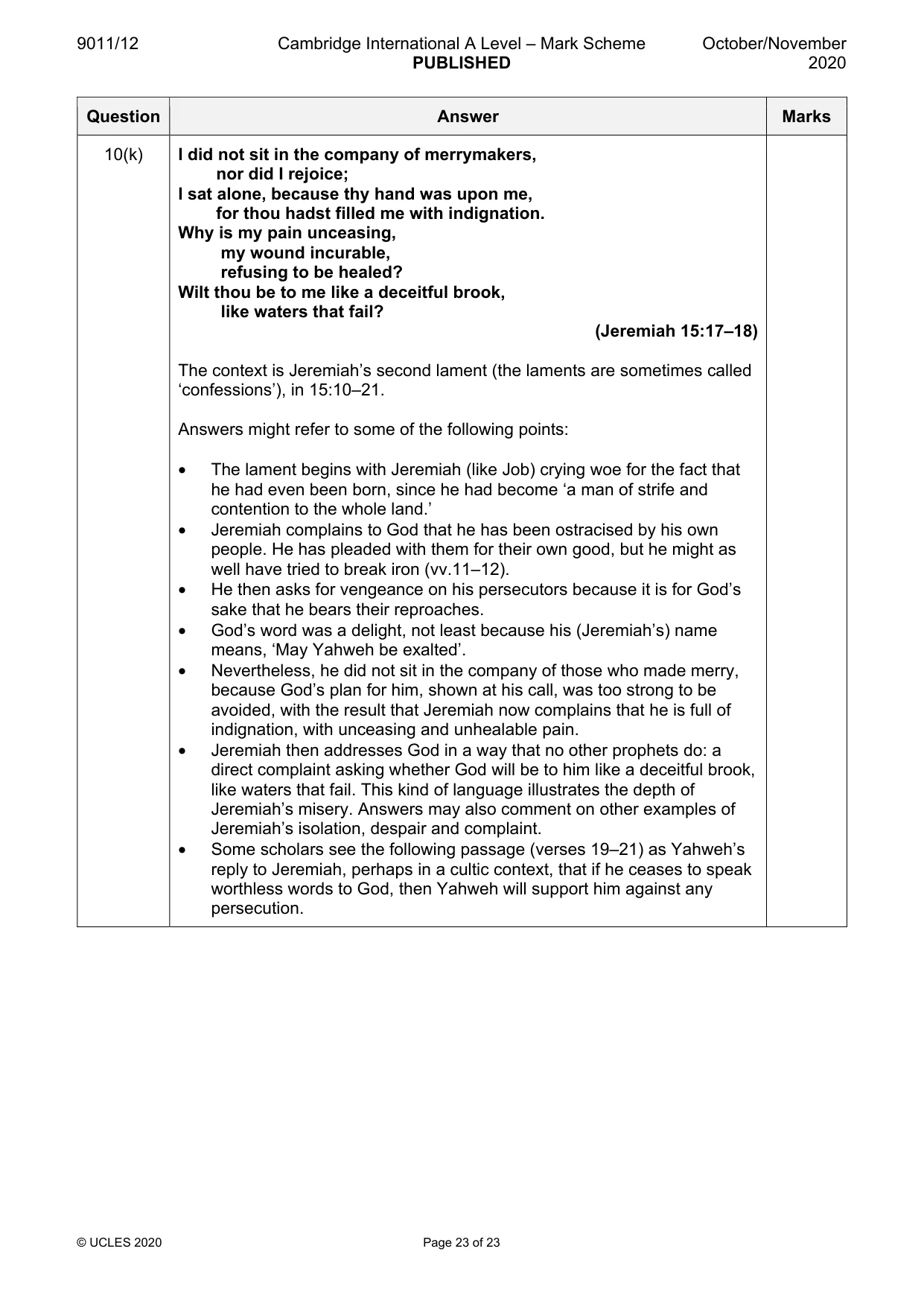 Mark scheme, page 23 of 23