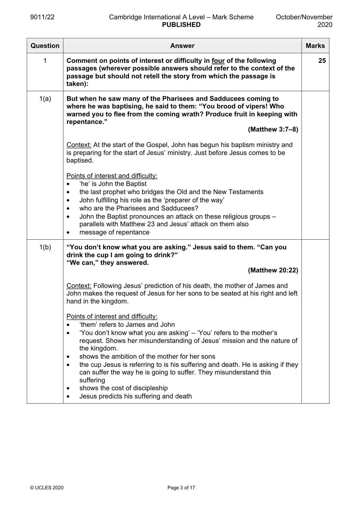 Mark scheme, page 3 of 17