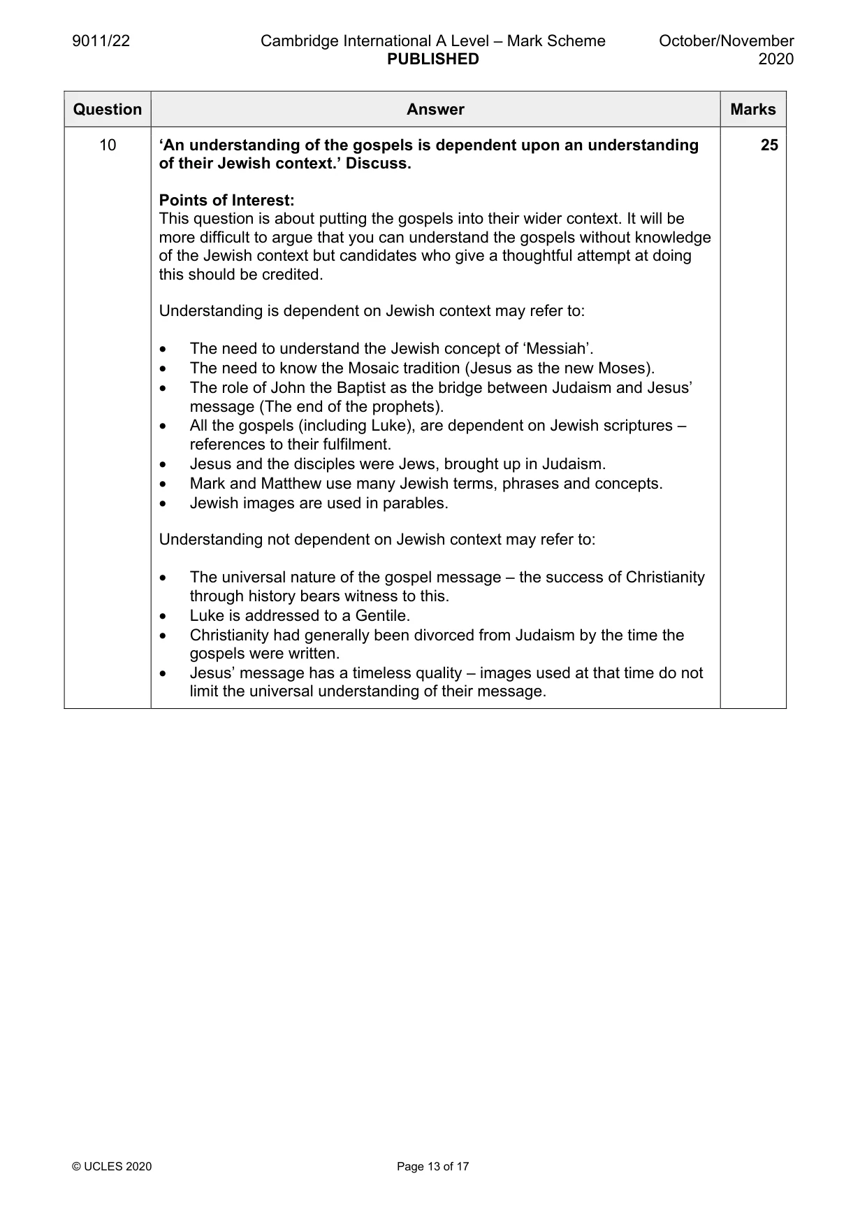 Mark scheme, page 13 of 17