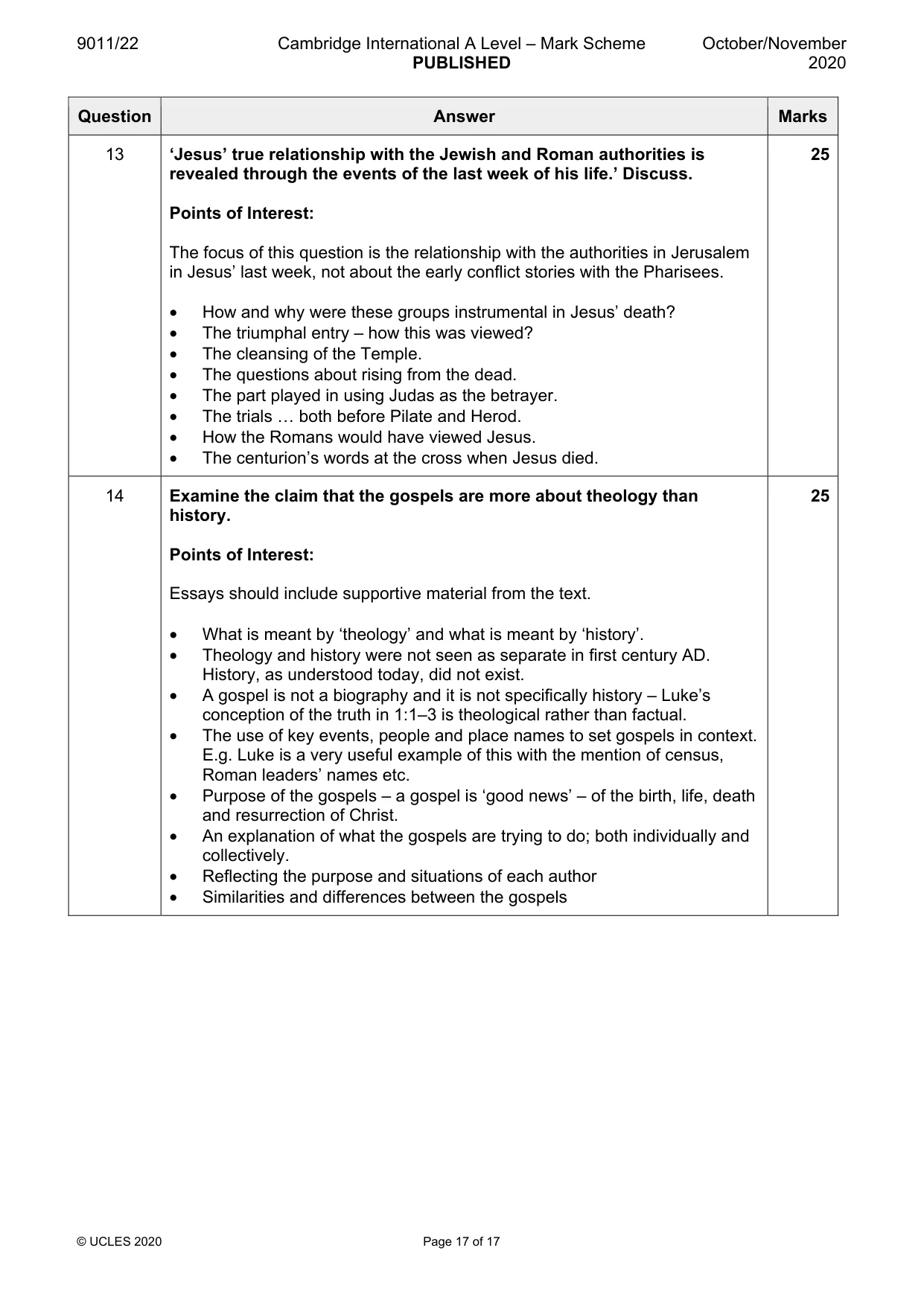Mark scheme, page 17 of 17