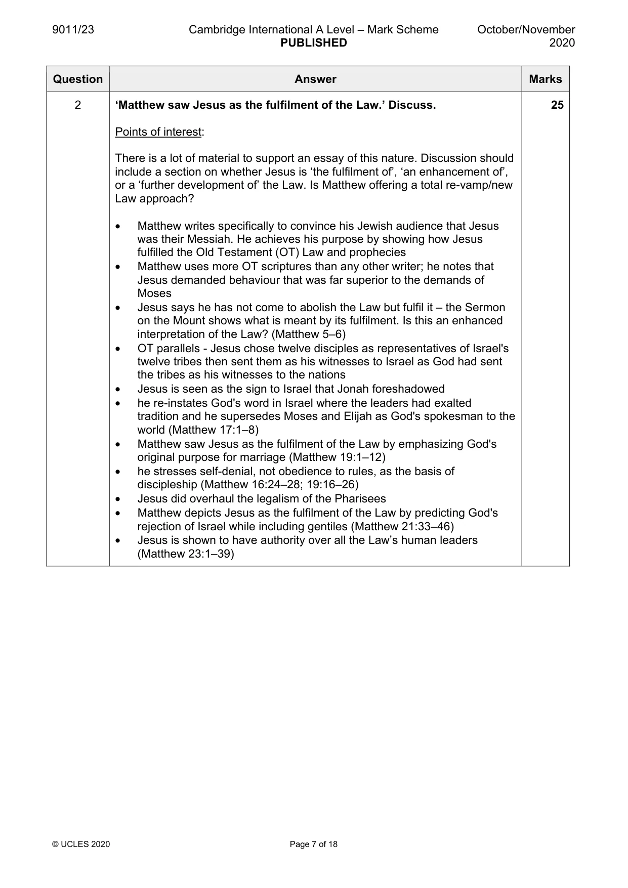 Mark scheme, page 7 of 18