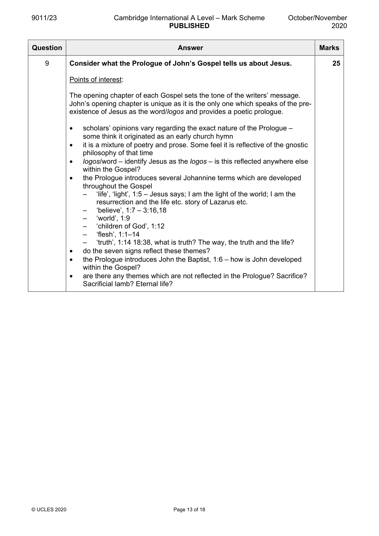 Mark scheme, page 13 of 18
