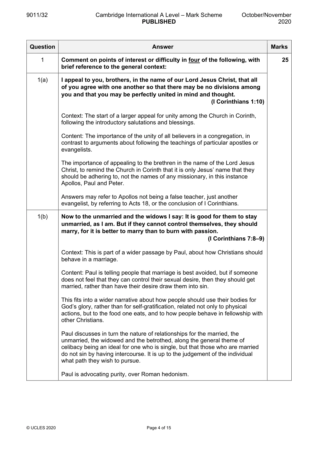 Mark scheme, page 4 of 15