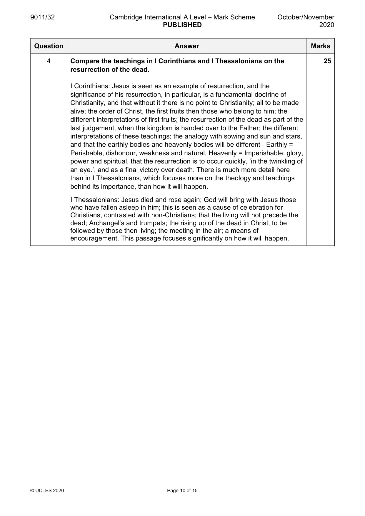 Mark scheme, page 10 of 15