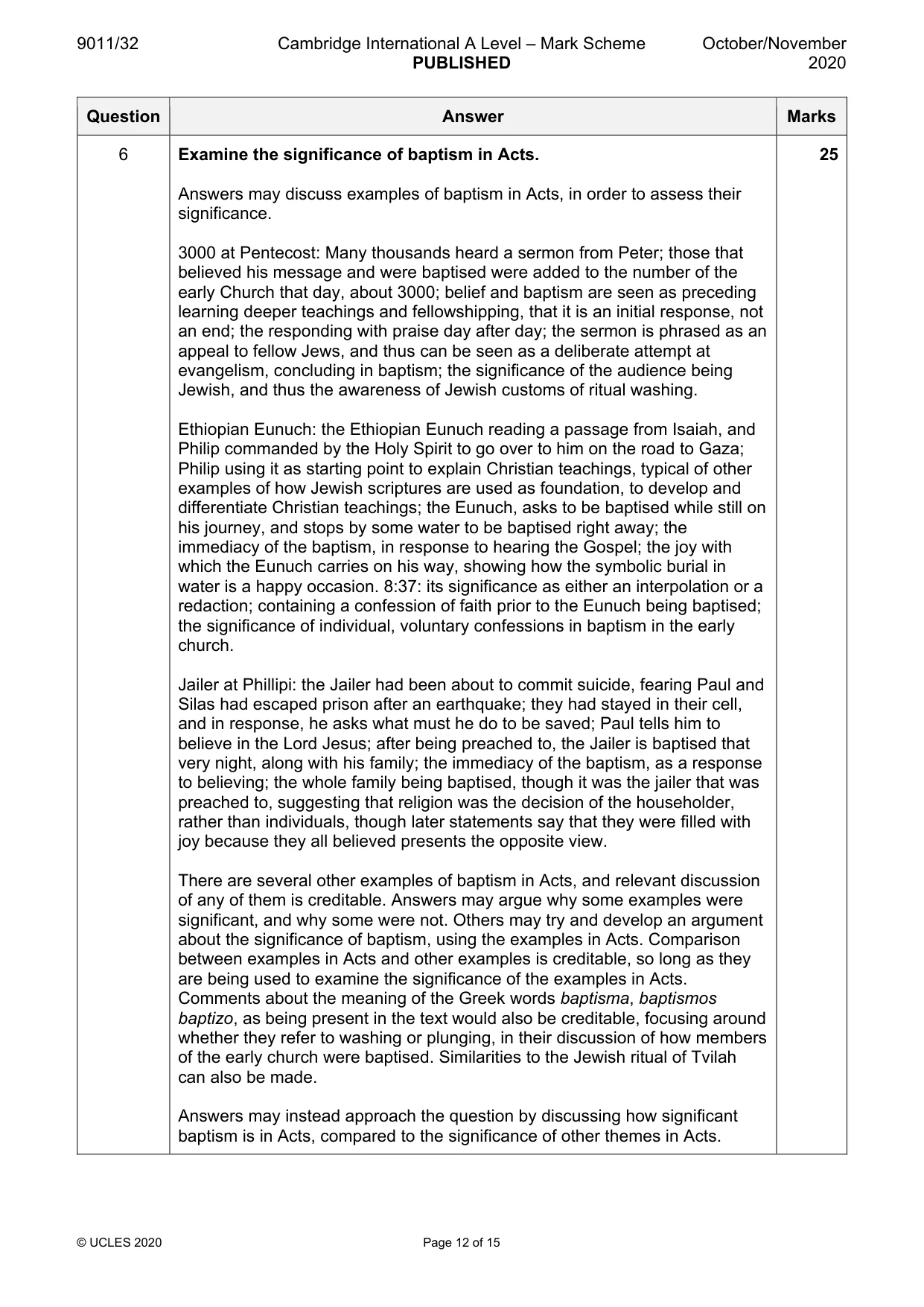 Mark scheme, page 12 of 15