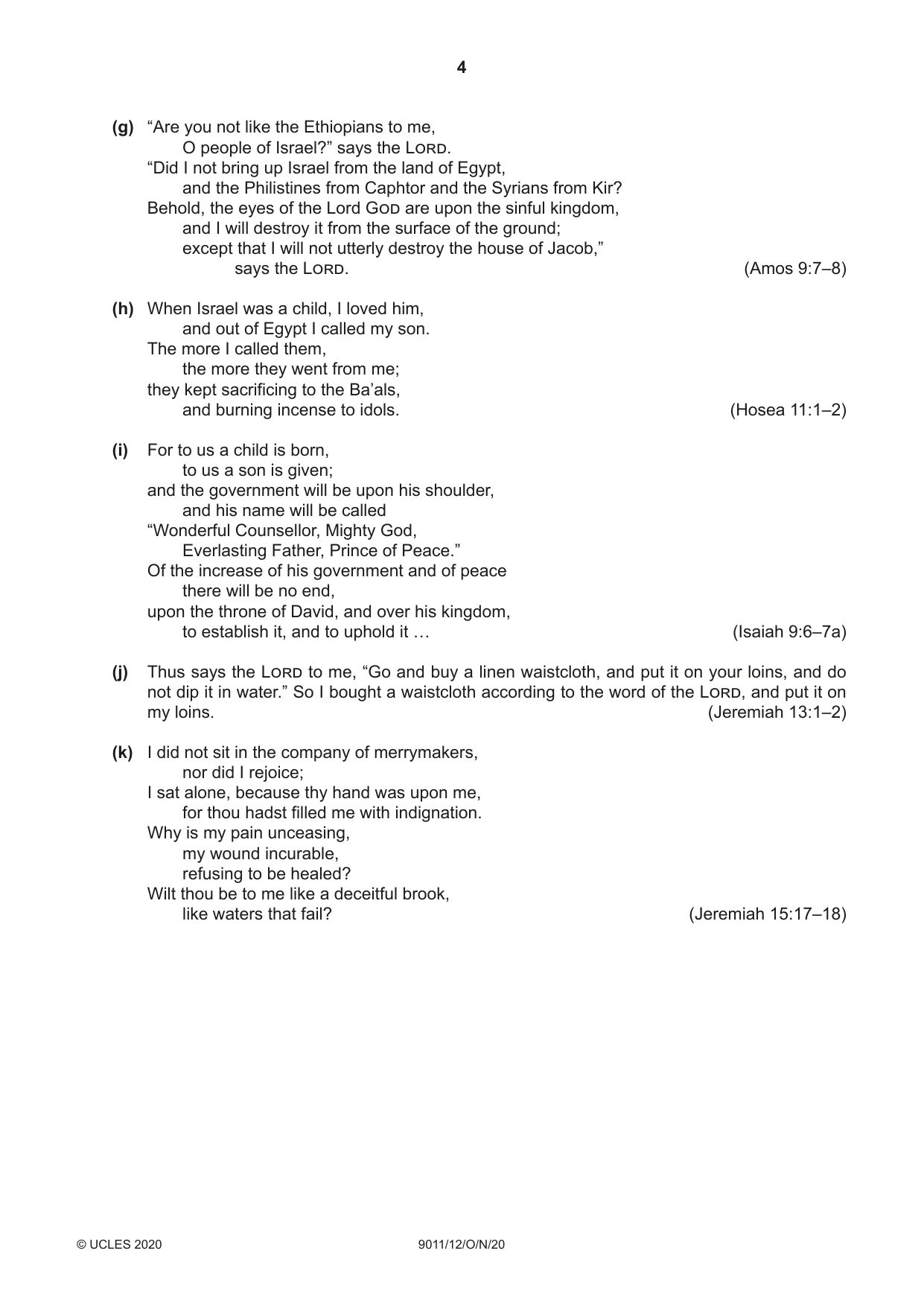 Cambridge A Level Divinity 9011 2020 Oct/Nov Paper 1 · Variant 2 question paper, page 4 of 8