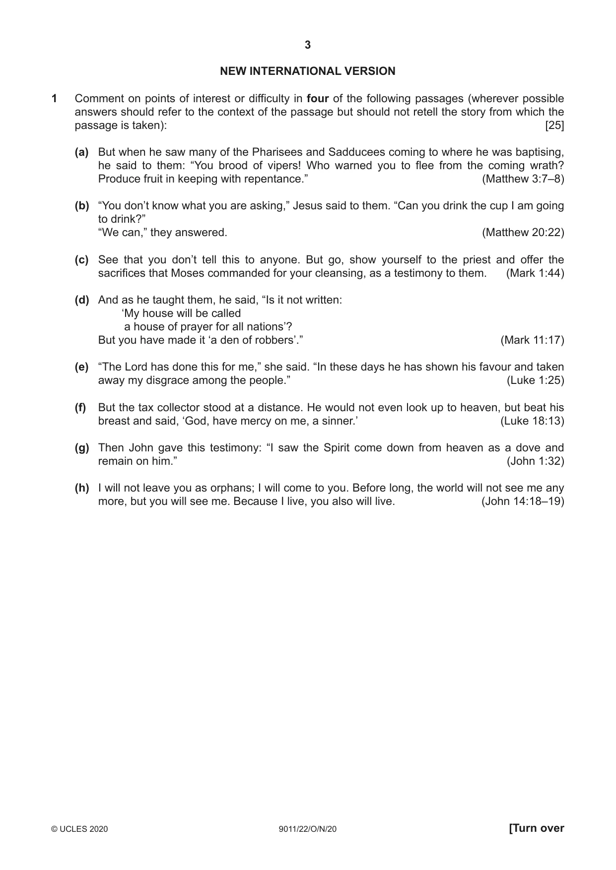 Cambridge A Level Divinity 9011 2020 Oct/Nov Paper 2 · Variant 2 question paper, page 3 of 4