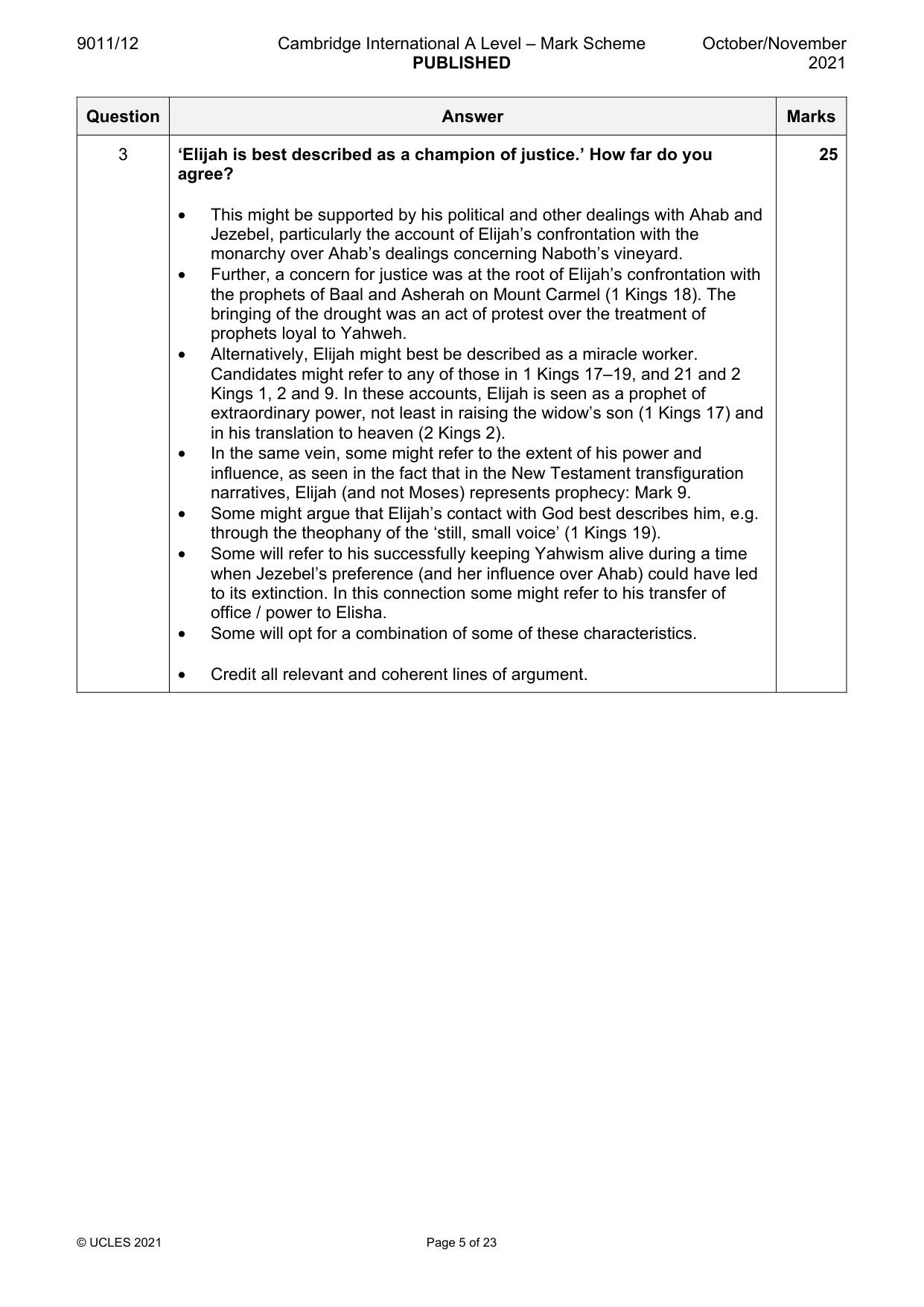 Mark scheme, page 5 of 23