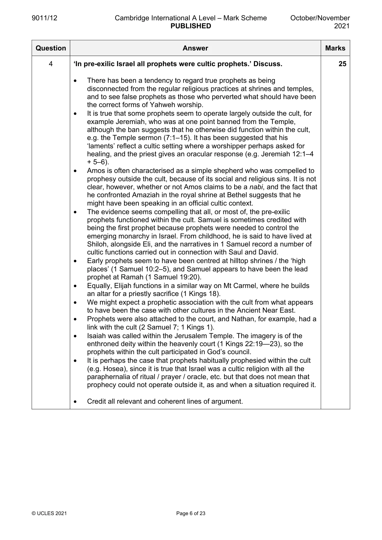 Mark scheme, page 6 of 23