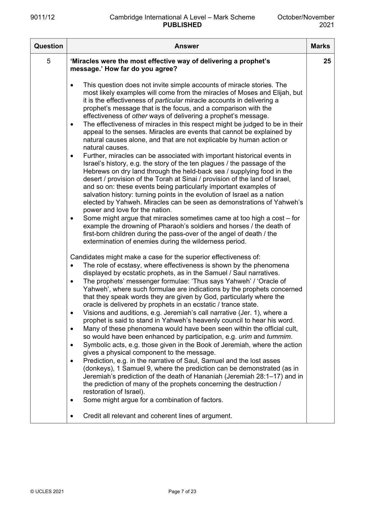 Mark scheme, page 7 of 23