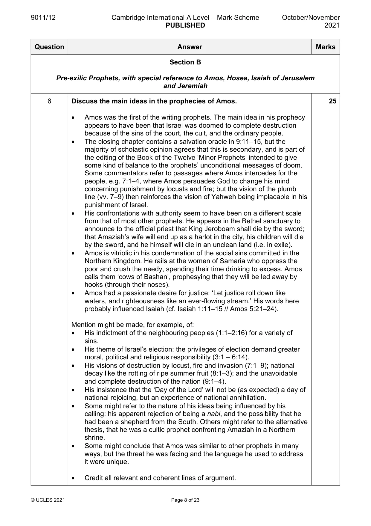 Mark scheme, page 8 of 23