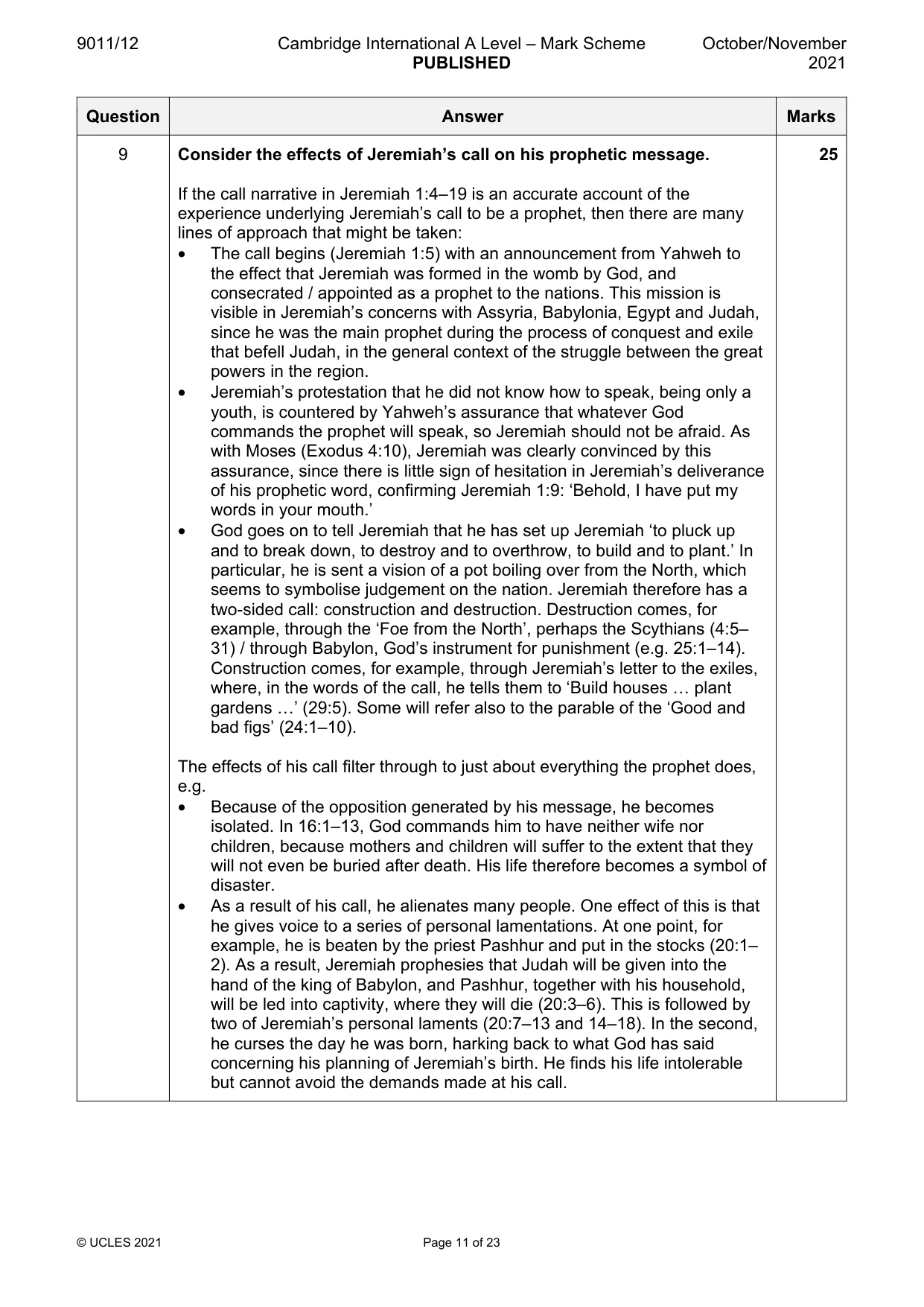 Mark scheme, page 11 of 23