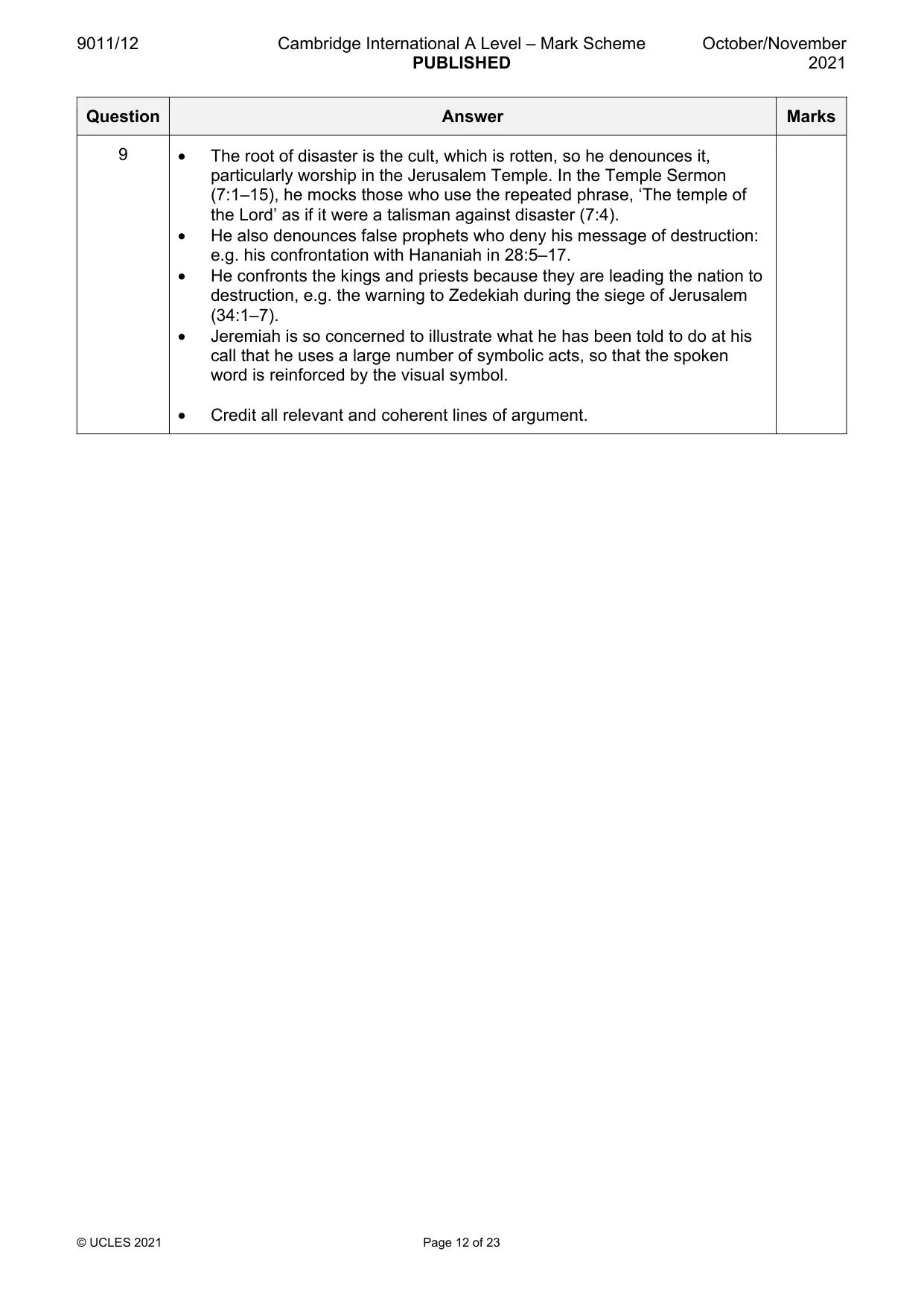 Mark scheme, page 12 of 23