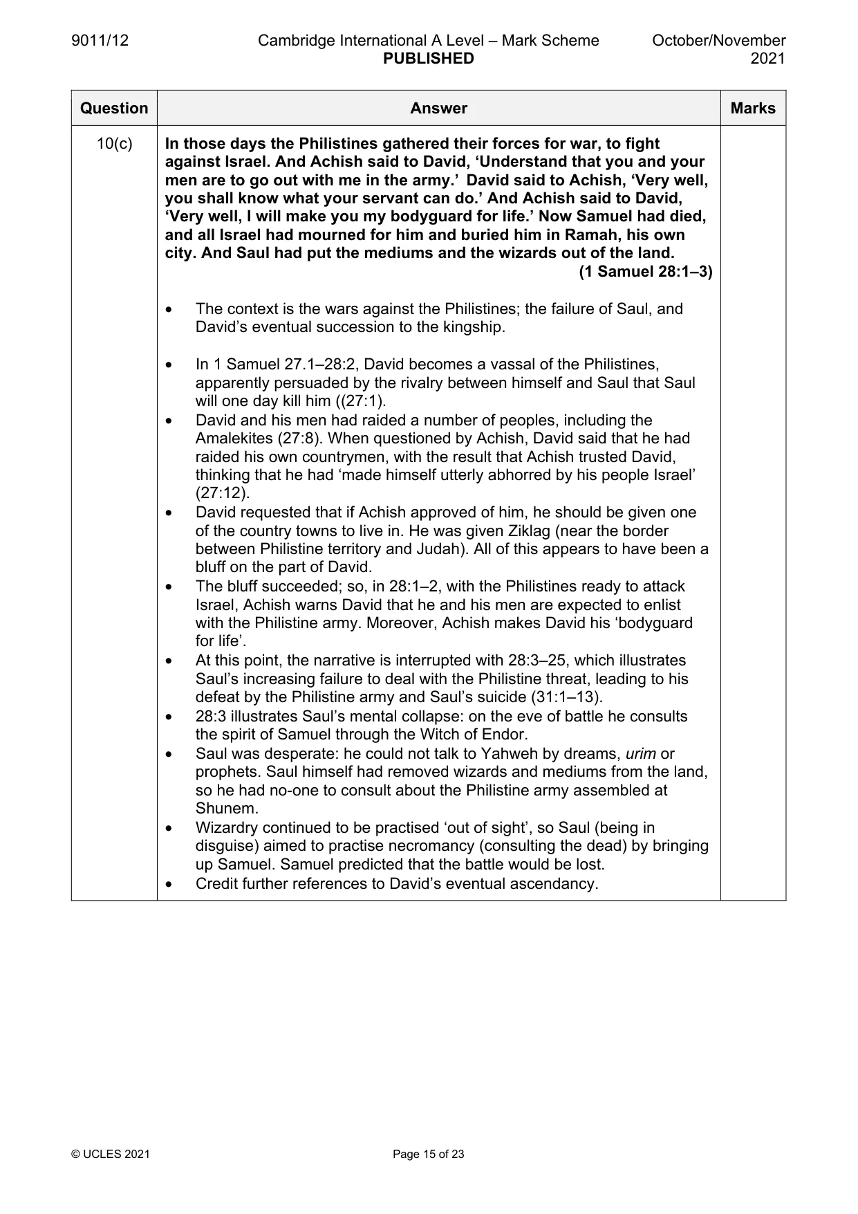 Mark scheme, page 15 of 23