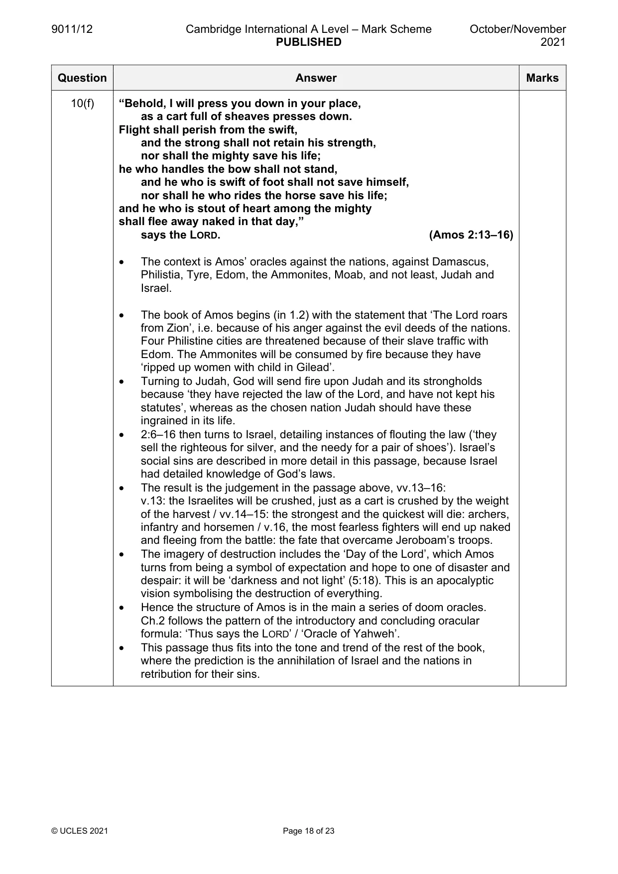 Mark scheme, page 18 of 23