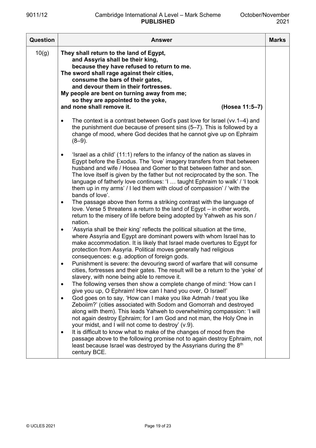 Mark scheme, page 19 of 23