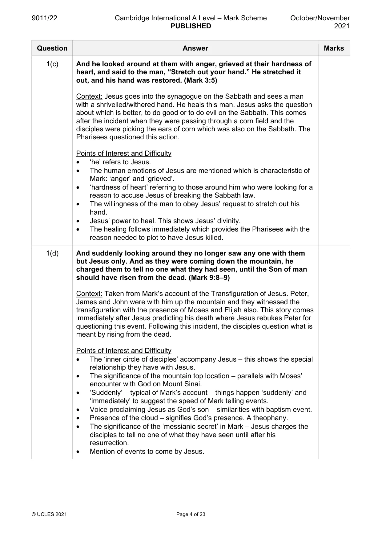Mark scheme, page 4 of 23