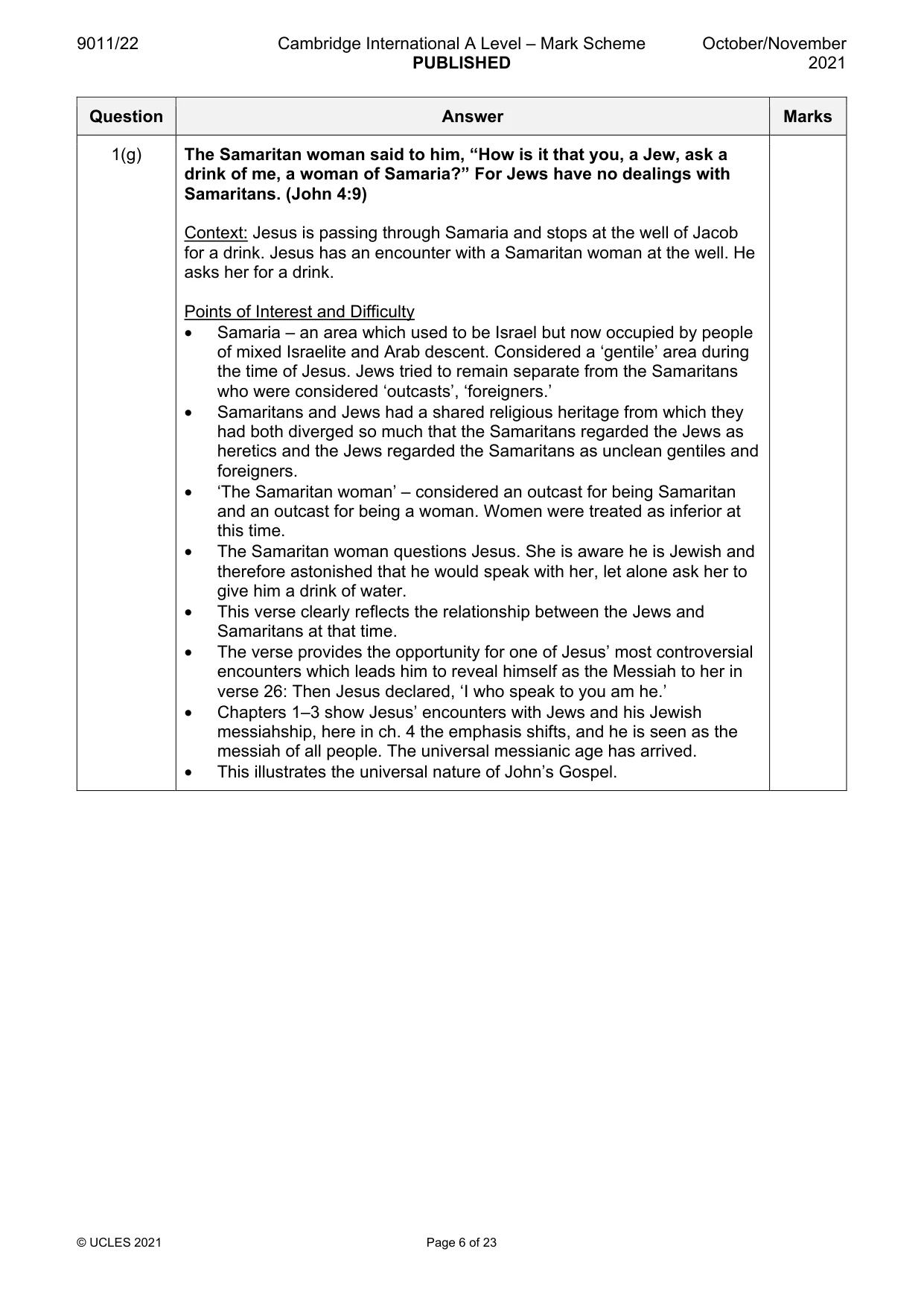 Mark scheme, page 6 of 23