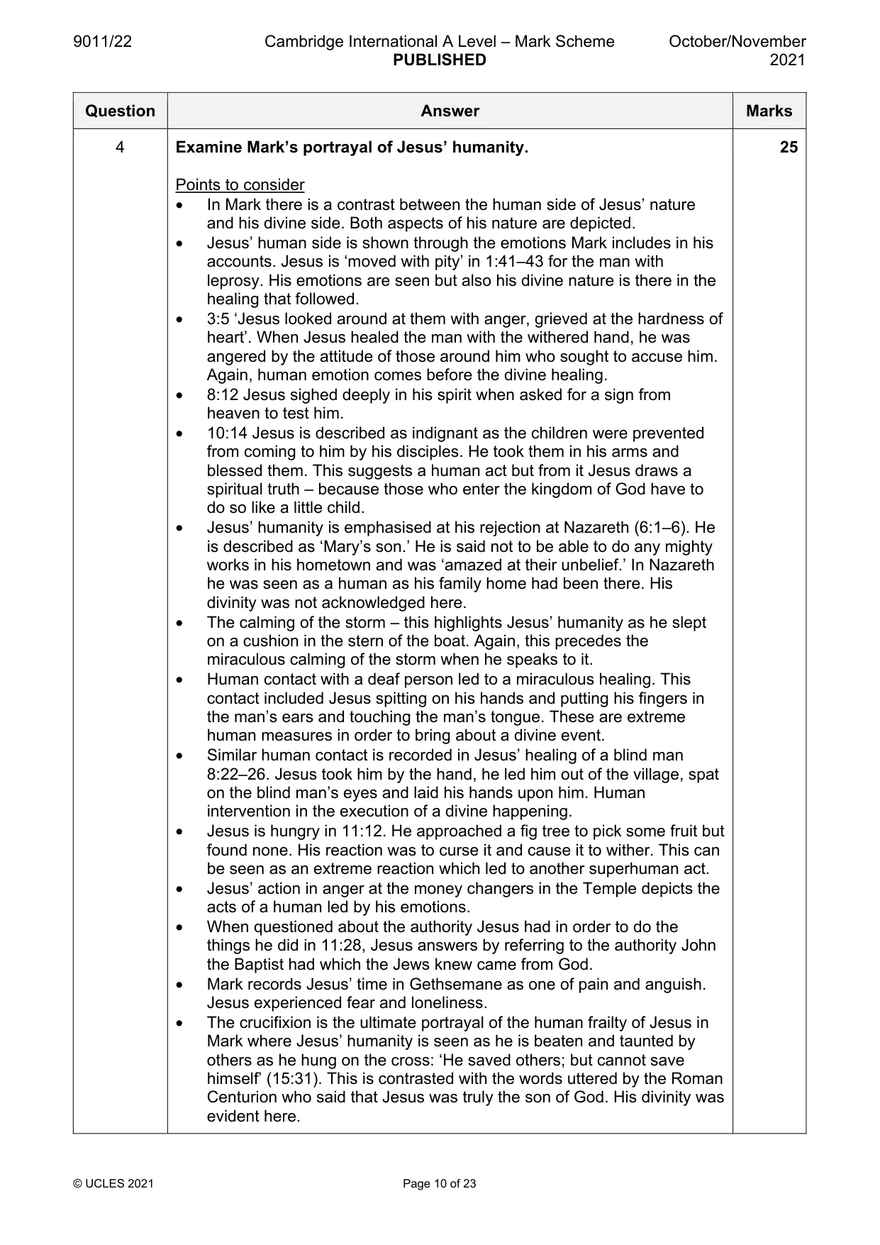 Mark scheme, page 10 of 23