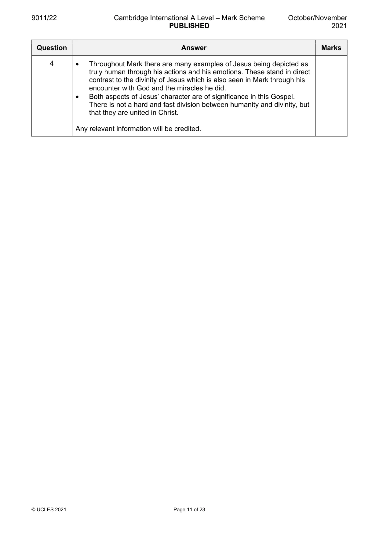 Mark scheme, page 11 of 23