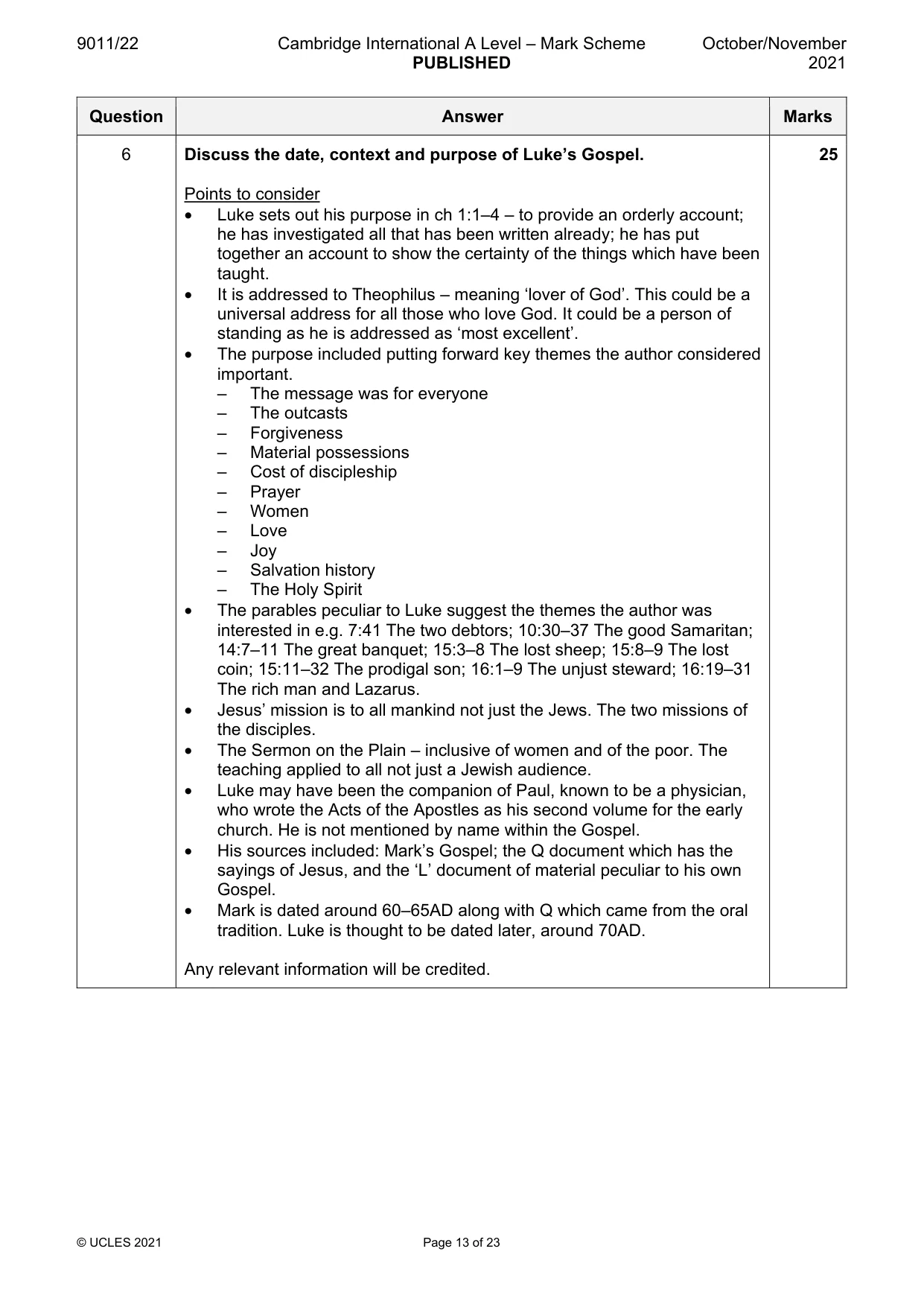 Mark scheme, page 13 of 23