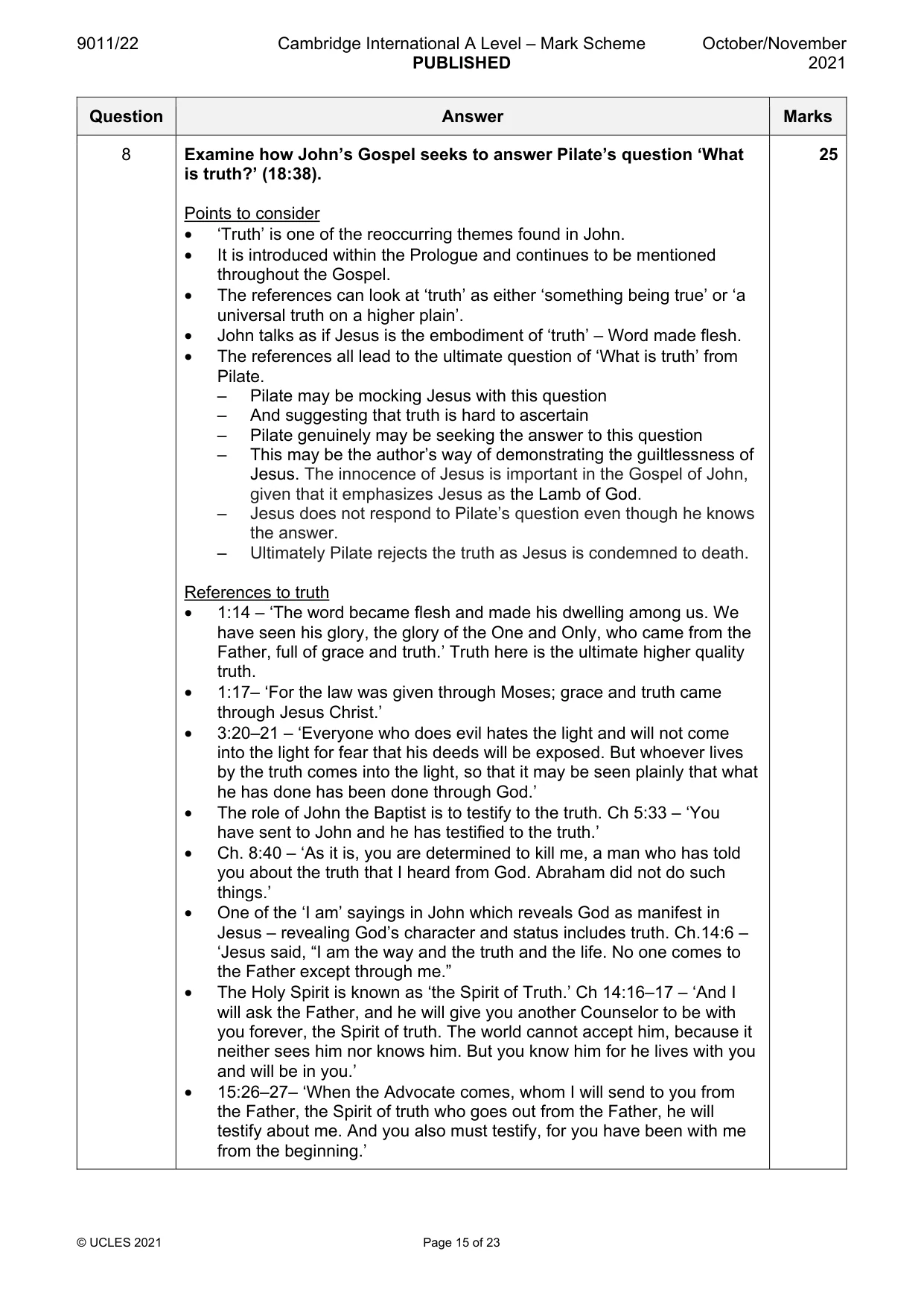 Mark scheme, page 15 of 23