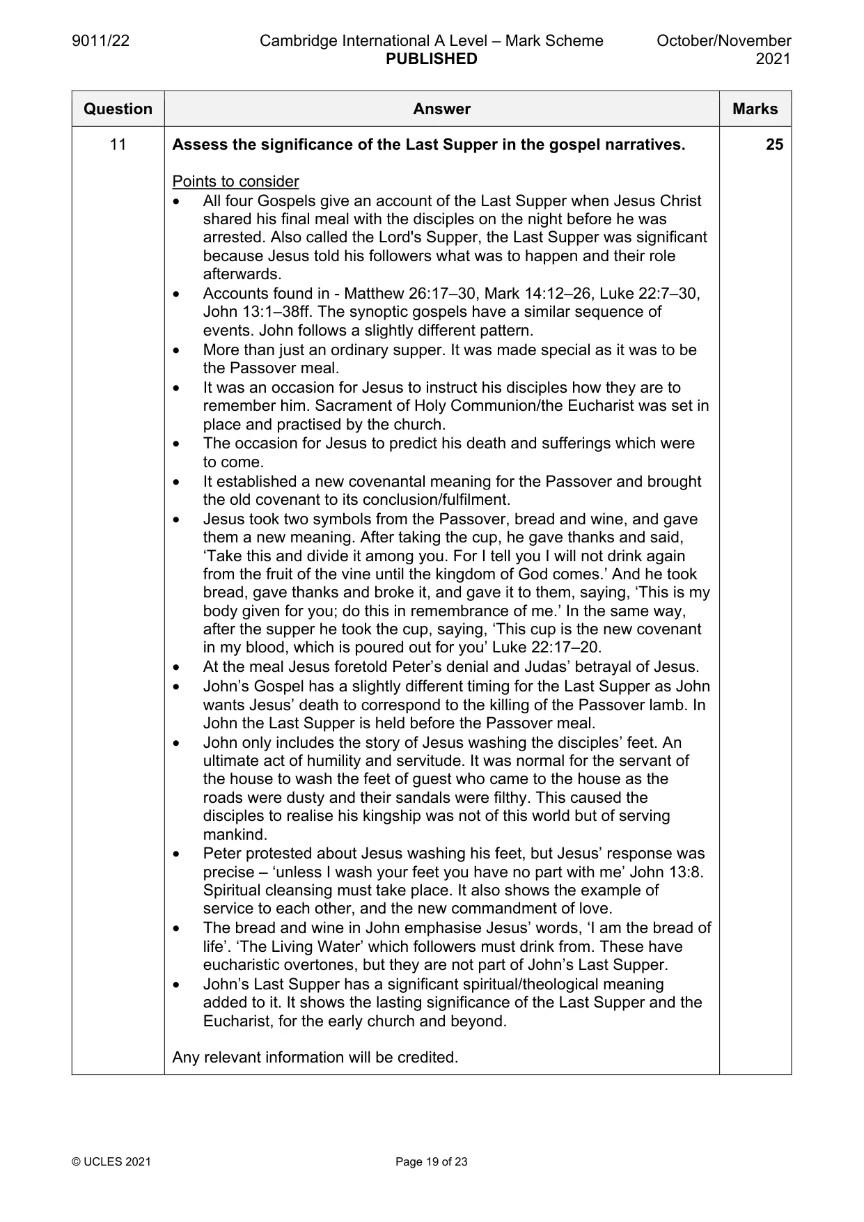 Mark scheme, page 19 of 23
