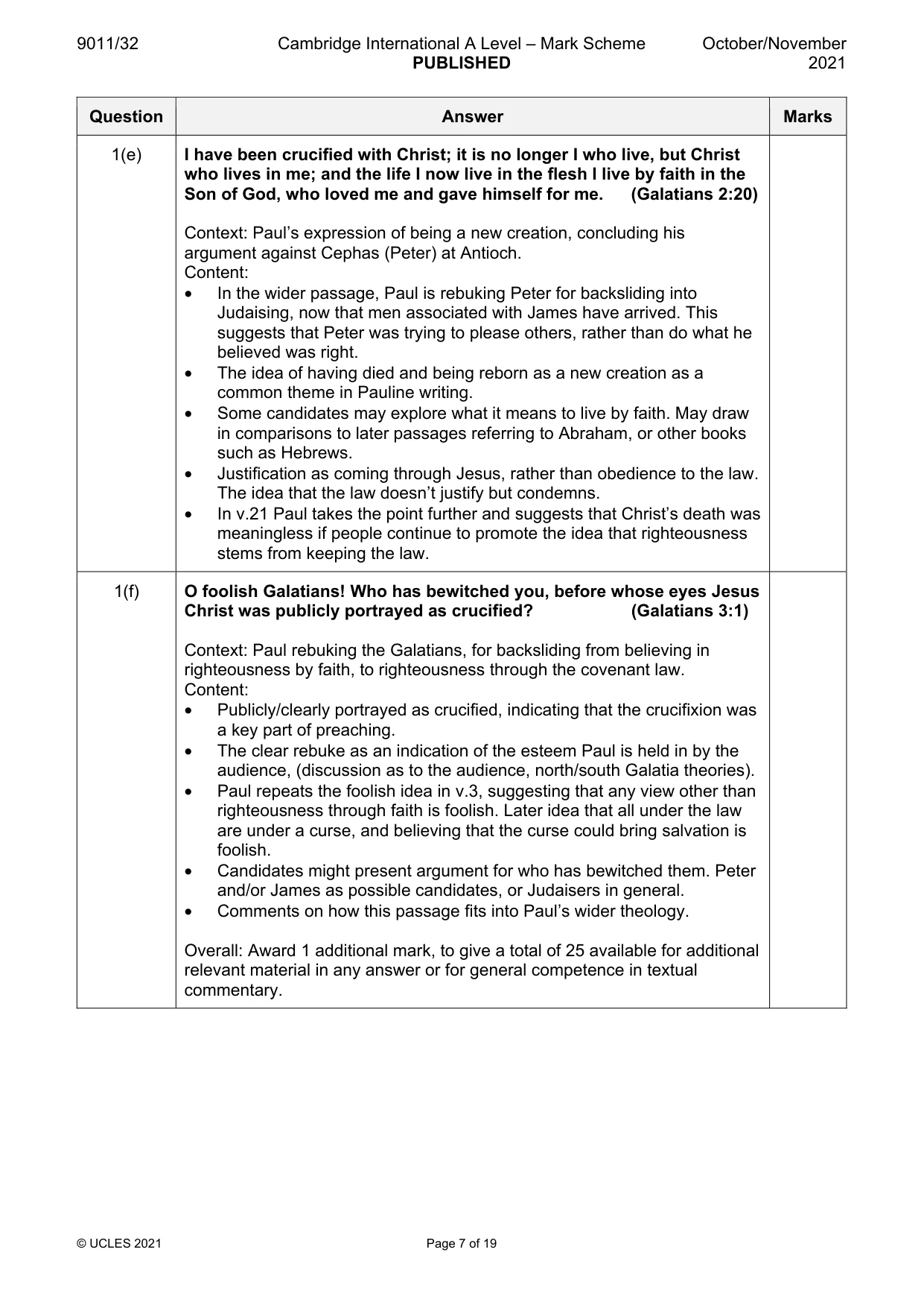 Mark scheme, page 7 of 19
