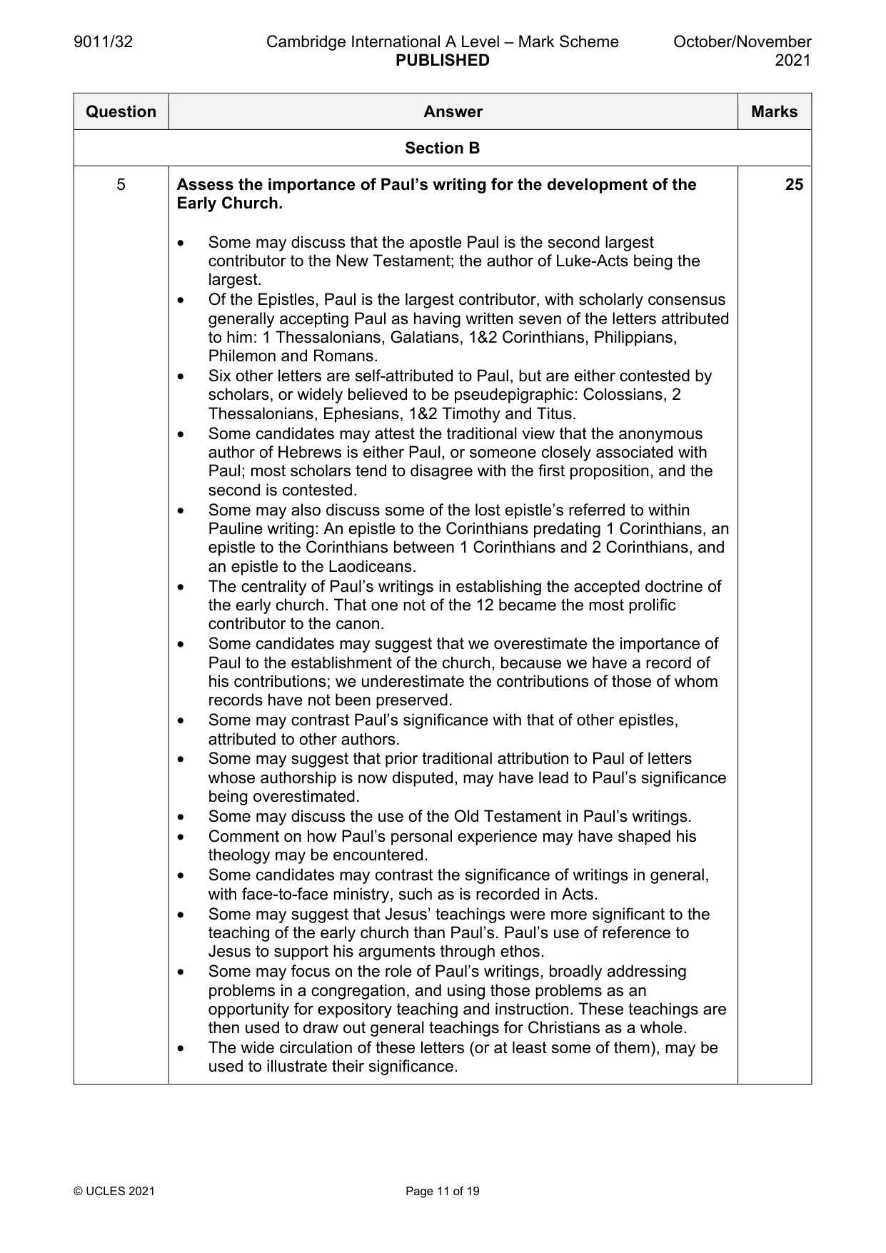 Mark scheme, page 11 of 19