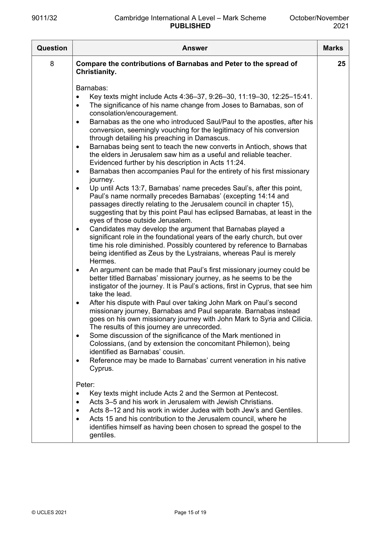 Mark scheme, page 15 of 19