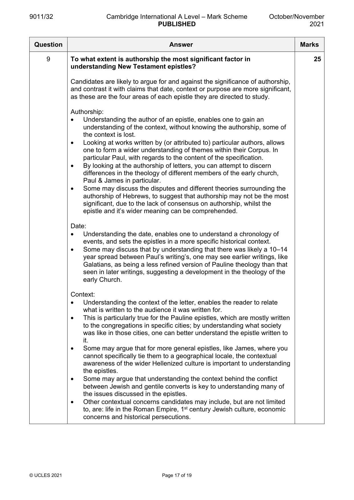 Mark scheme, page 17 of 19