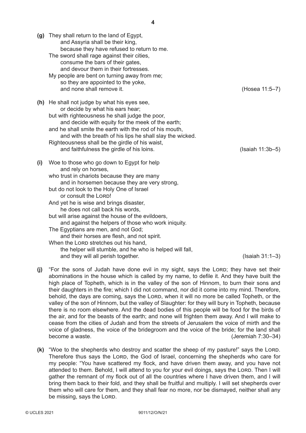 Cambridge A Level Divinity 9011 2021 Oct/Nov Paper 1 · Variant 2 question paper, page 4 of 8
