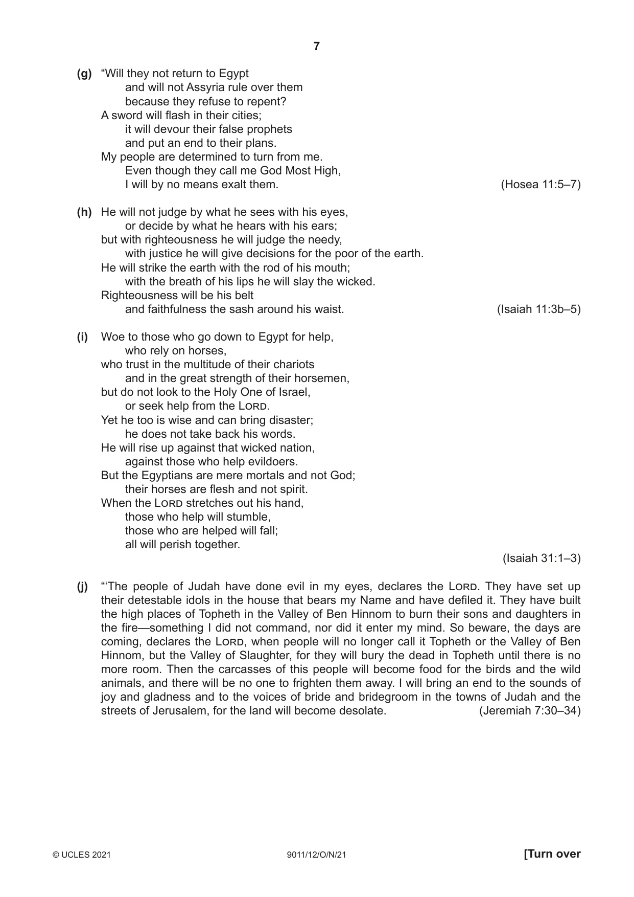 Cambridge A Level Divinity 9011 2021 Oct/Nov Paper 1 · Variant 2 question paper, page 7 of 8