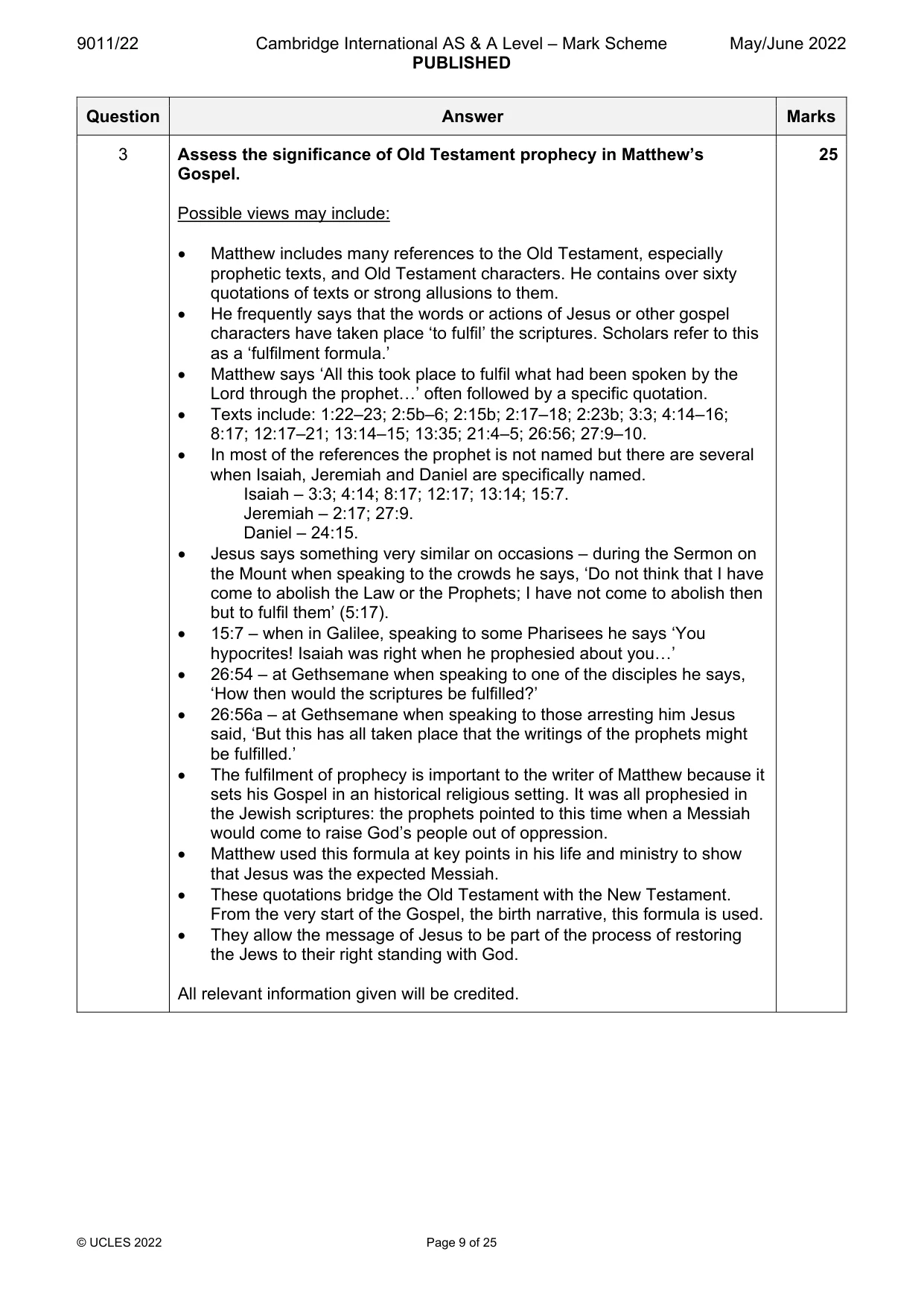 Mark scheme, page 9 of 25