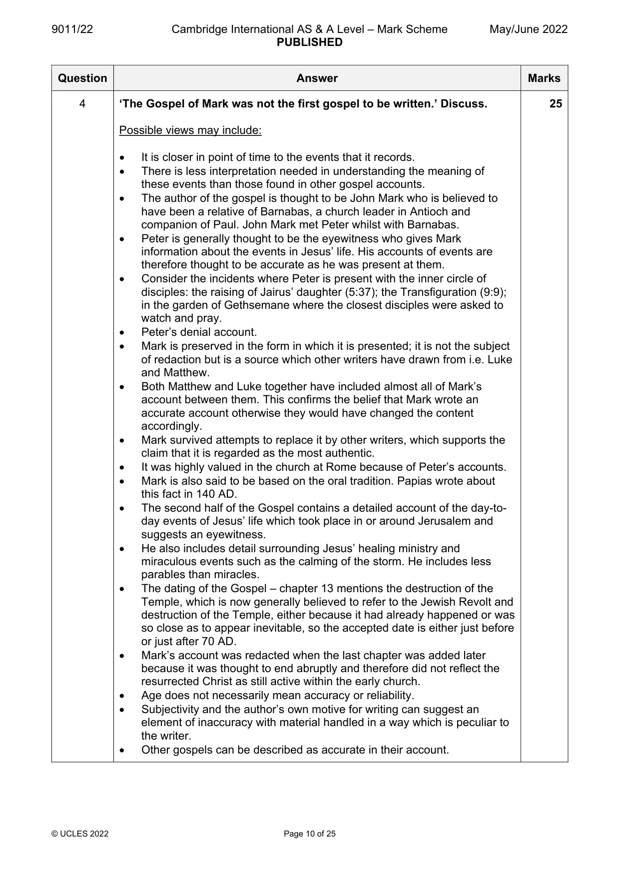 Mark scheme, page 10 of 25
