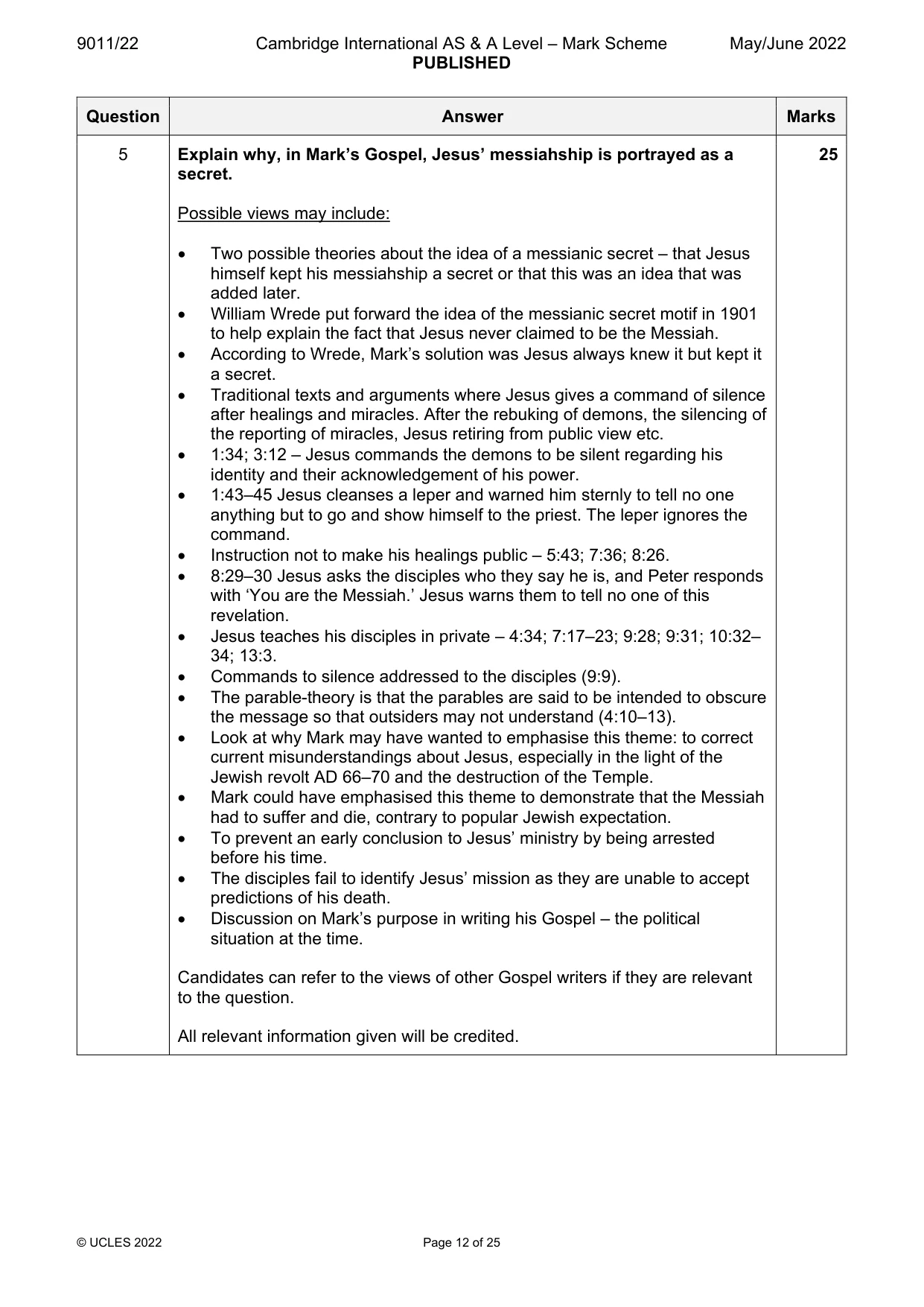 Mark scheme, page 12 of 25
