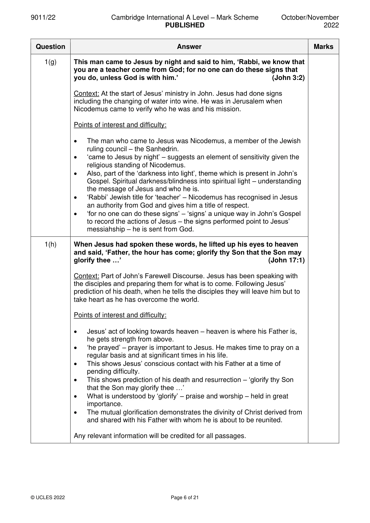 Mark scheme, page 6 of 21