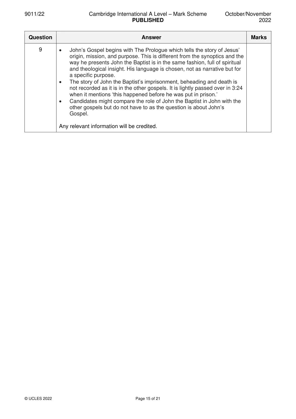 Mark scheme, page 15 of 21
